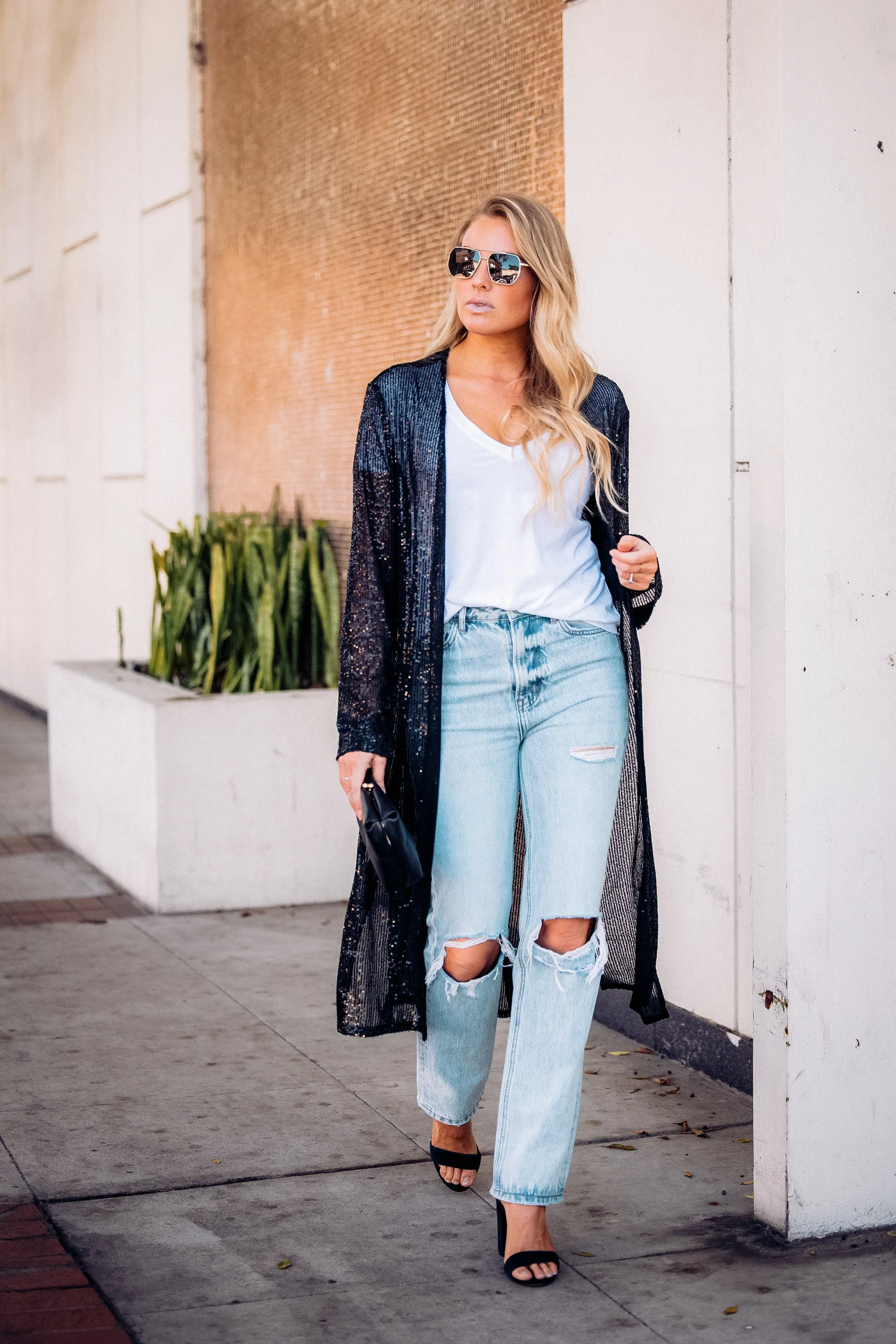 Black Afterglow Sequin Duster