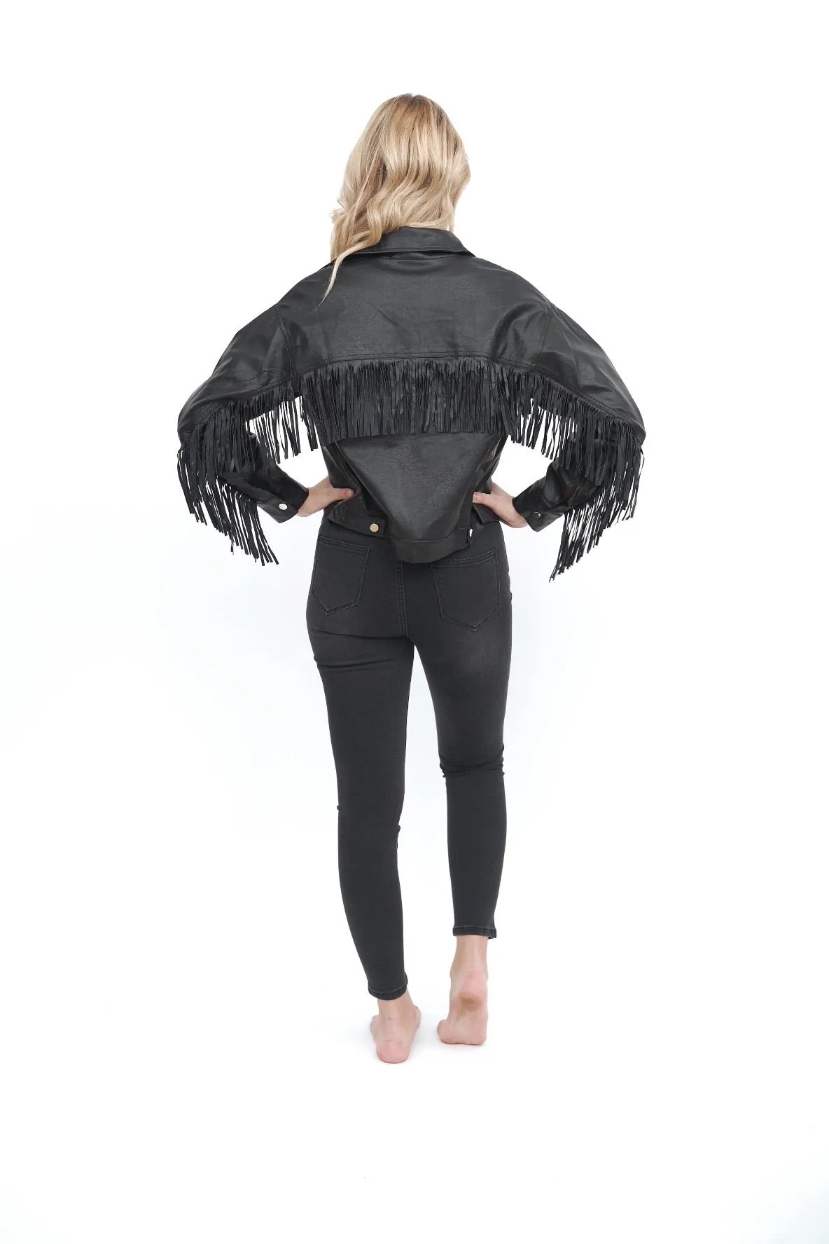 Black Fringe Moto Jacket