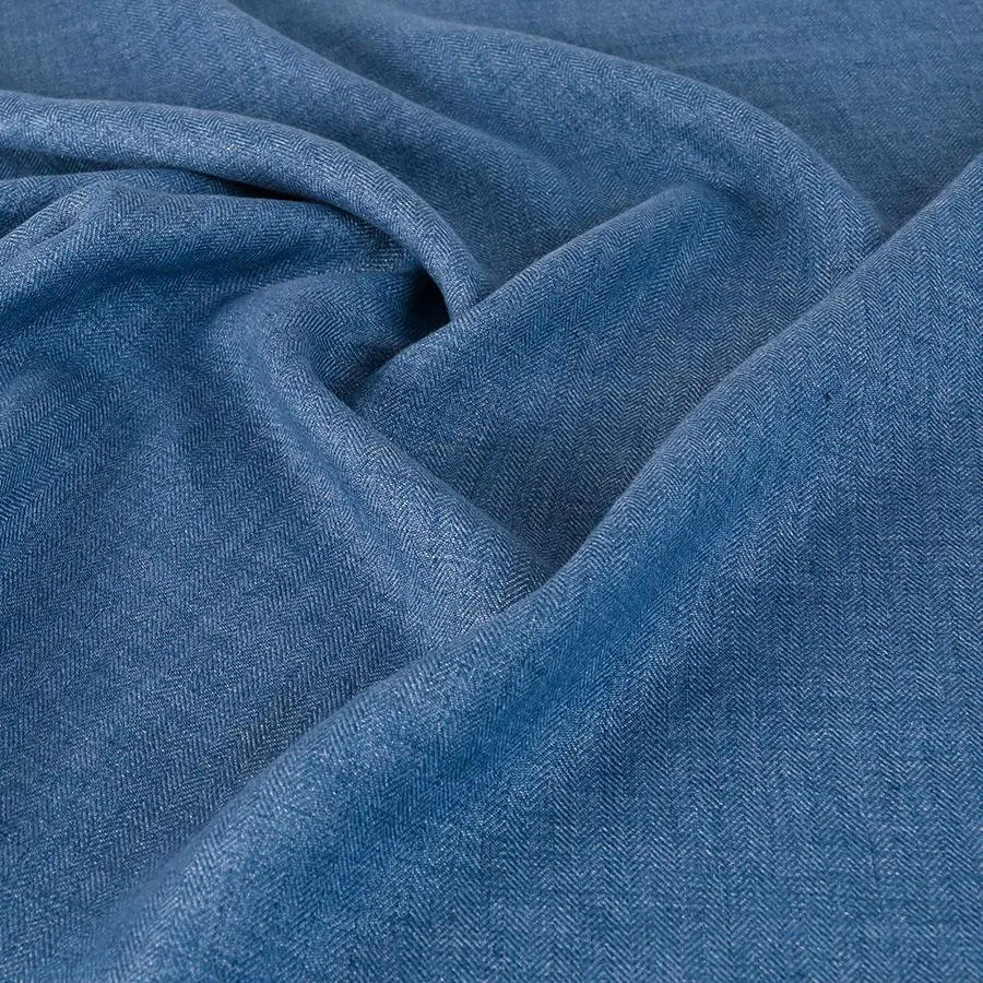 Blue Linen Fabric 414