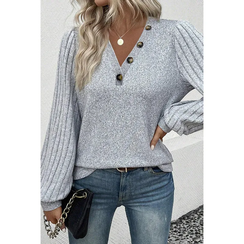Casual Solid Color Bottoming Shirt For Women