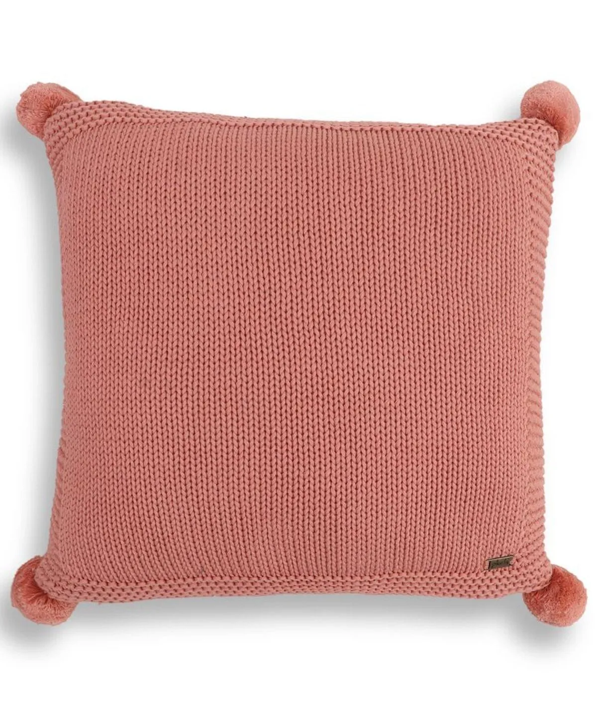 Chunky Knit - Dusty Coral Cotton Knitted Decorative Cushion Cover (16" x 16")