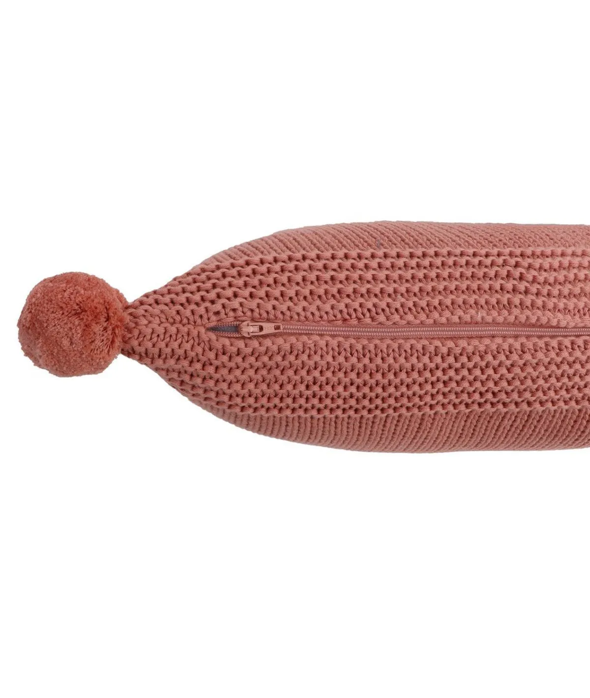 Chunky Knit - Dusty Coral Cotton Knitted Decorative Cushion Cover (16" x 16")