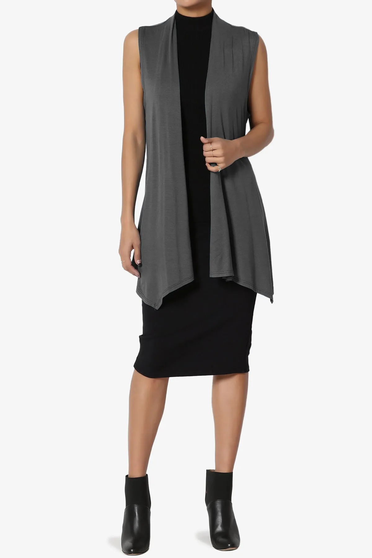 Danna Draped Jersey Vest PLUS
