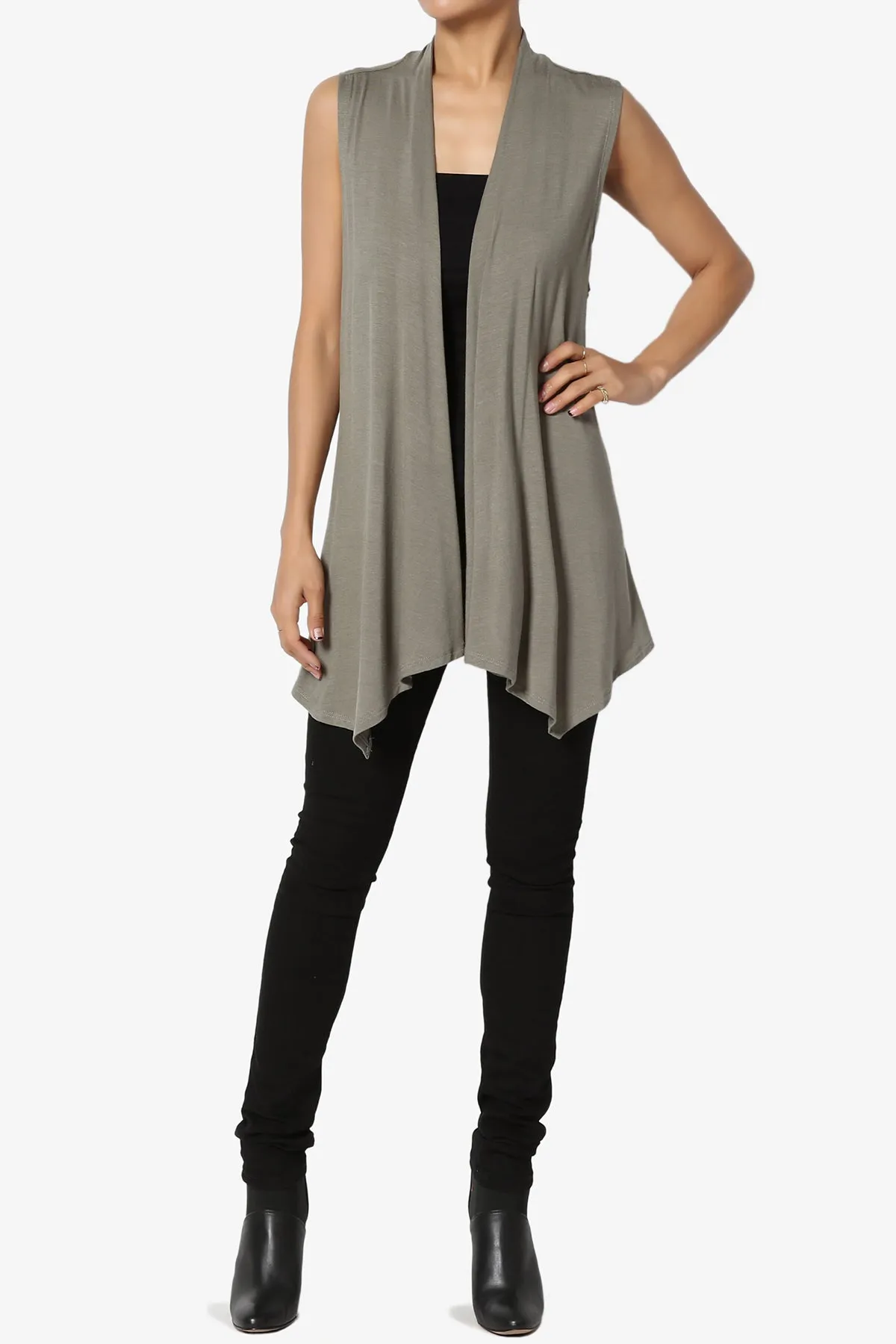 Danna Draped Jersey Vest PLUS