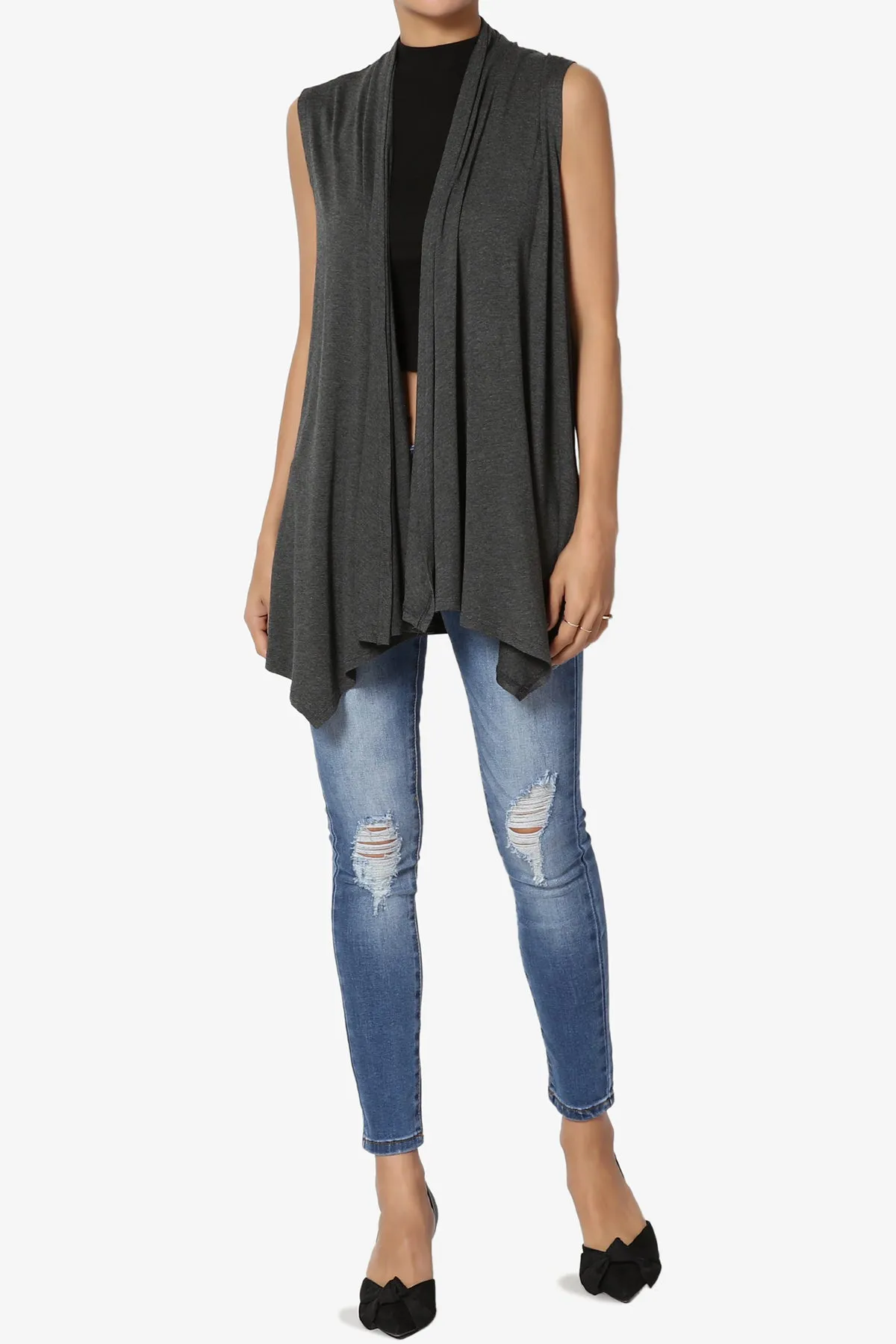 Danna Draped Jersey Vest PLUS