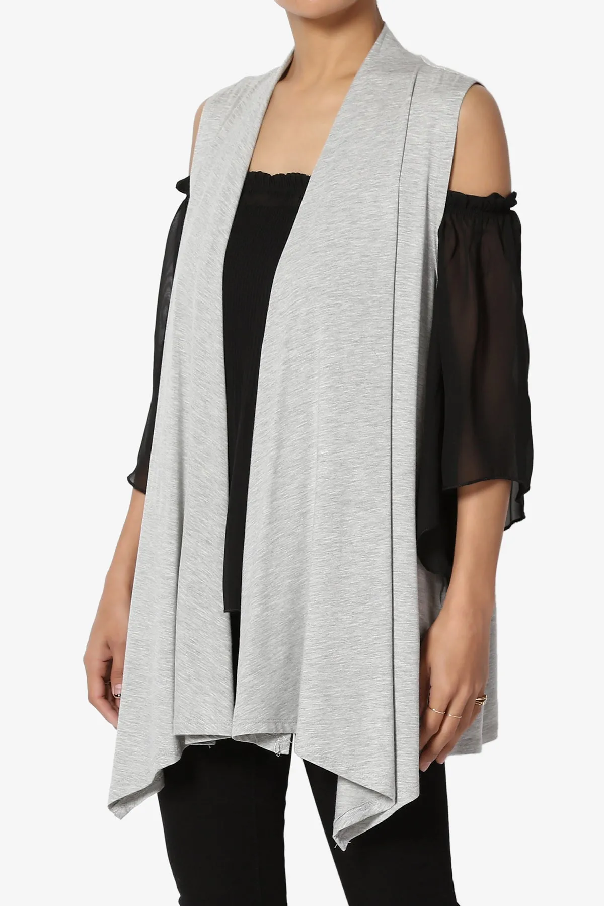 Danna Draped Jersey Vest PLUS