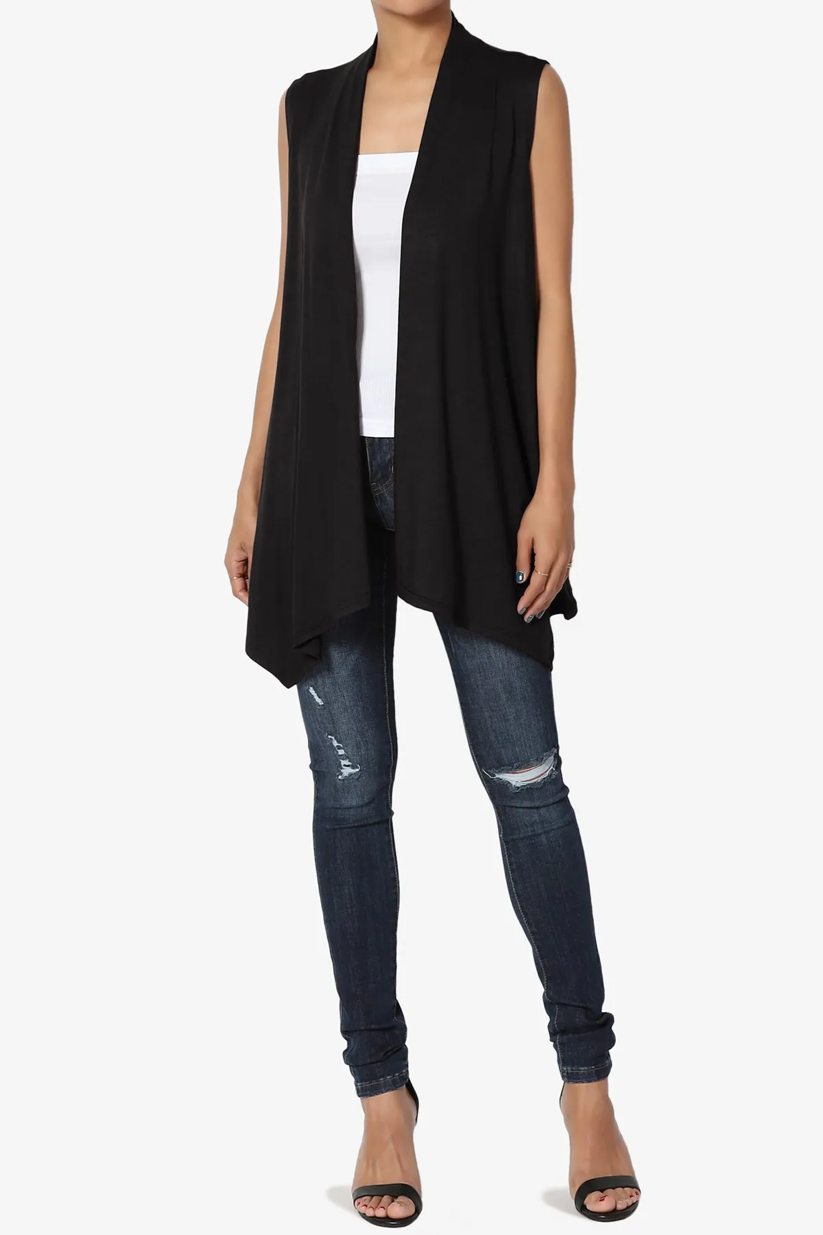 Danna Draped Jersey Vest PLUS