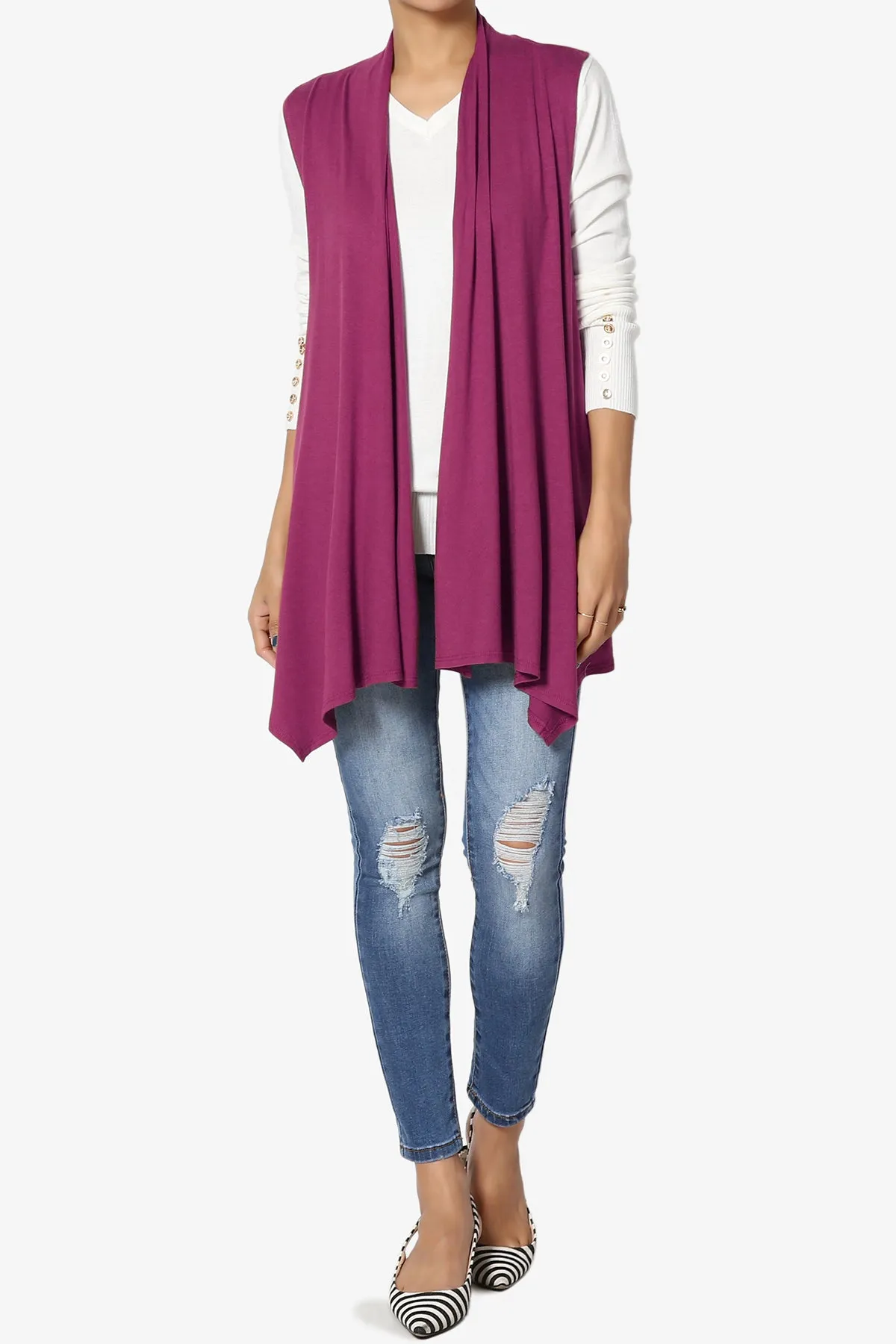Danna Draped Jersey Vest PLUS