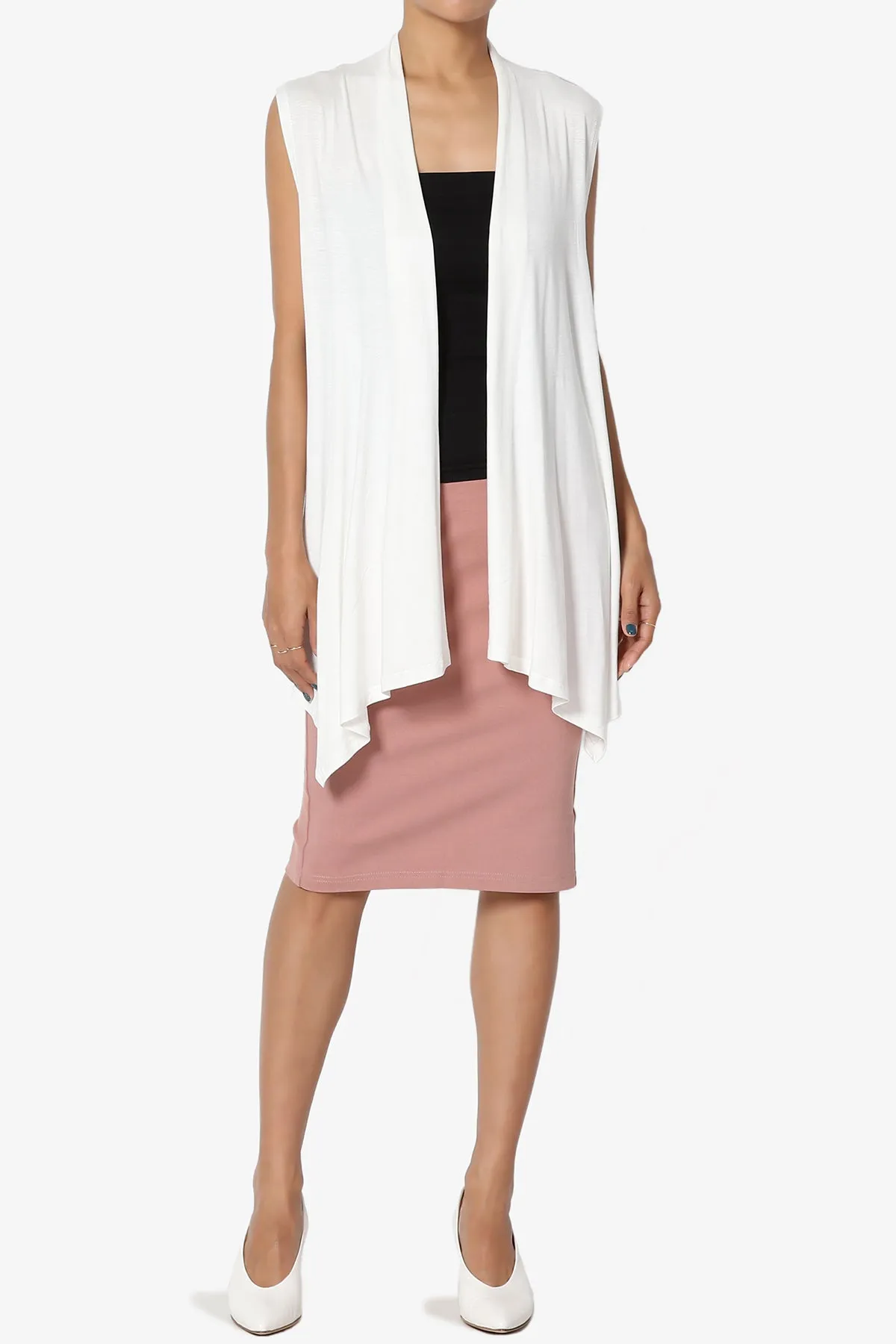 Danna Draped Jersey Vest PLUS
