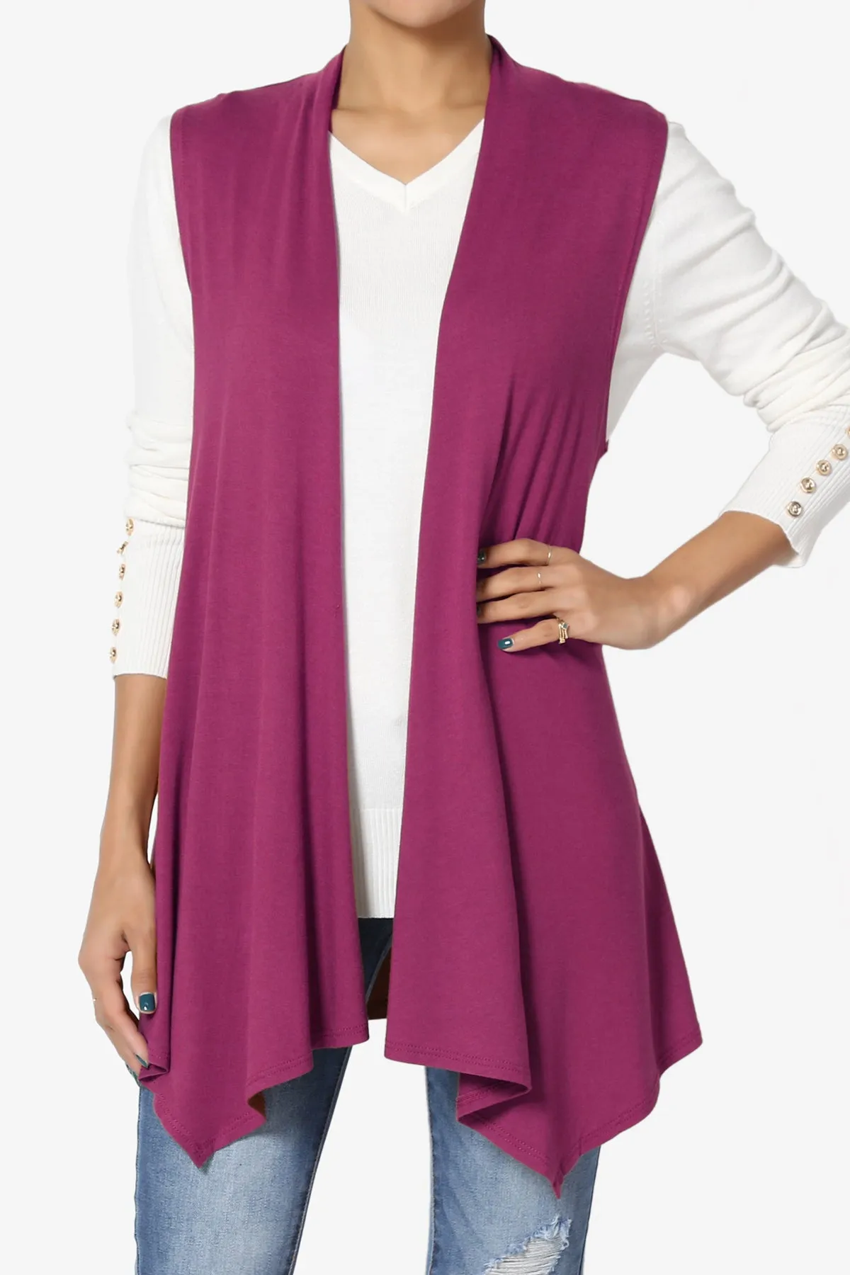 Danna Draped Jersey Vest PLUS