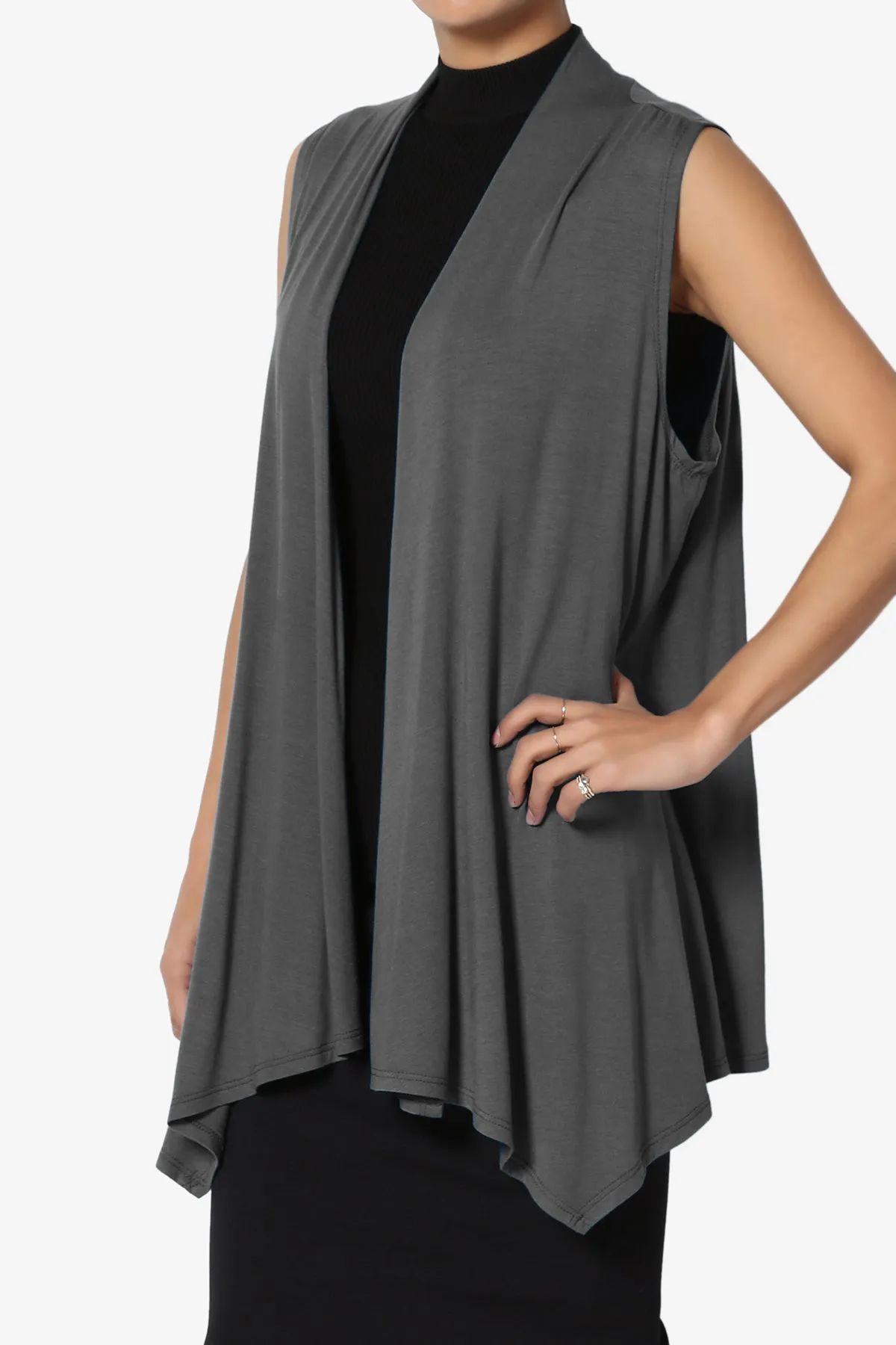 Danna Draped Jersey Vest PLUS