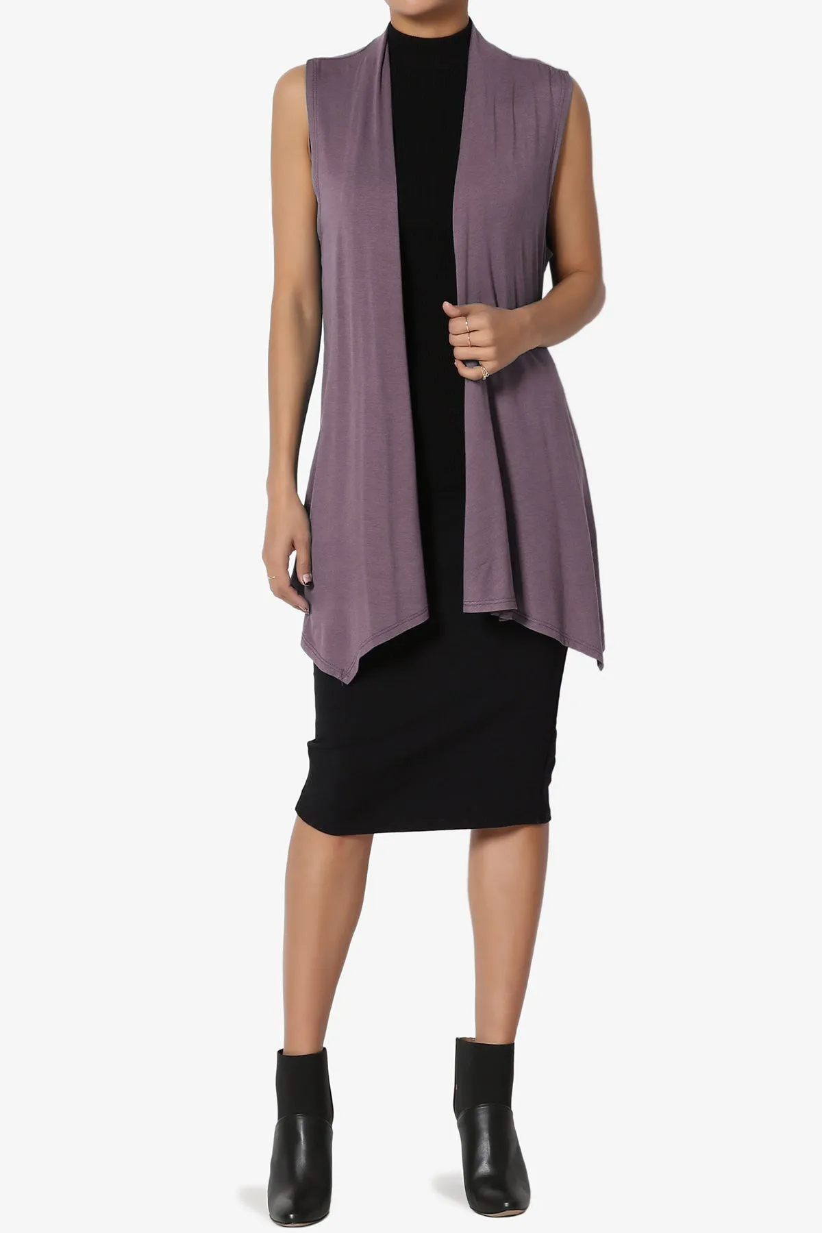Danna Draped Jersey Vest PLUS