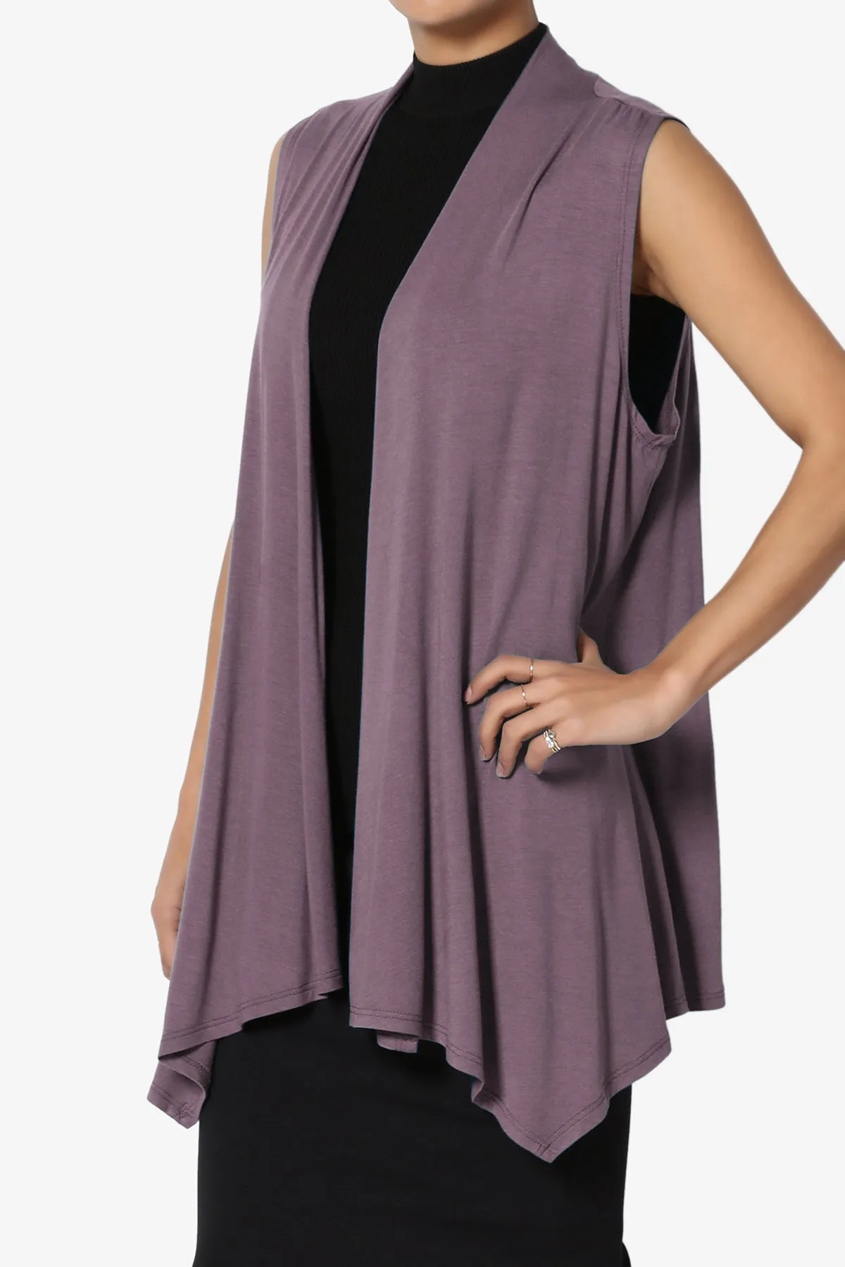 Danna Draped Jersey Vest PLUS