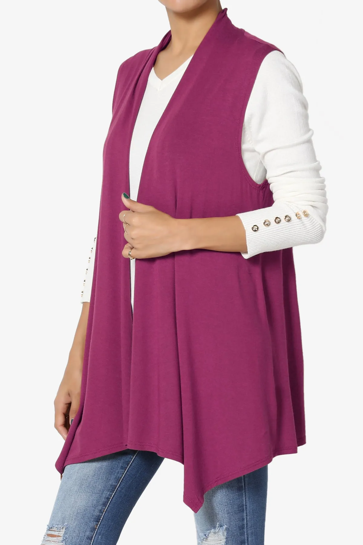 Danna Draped Jersey Vest PLUS