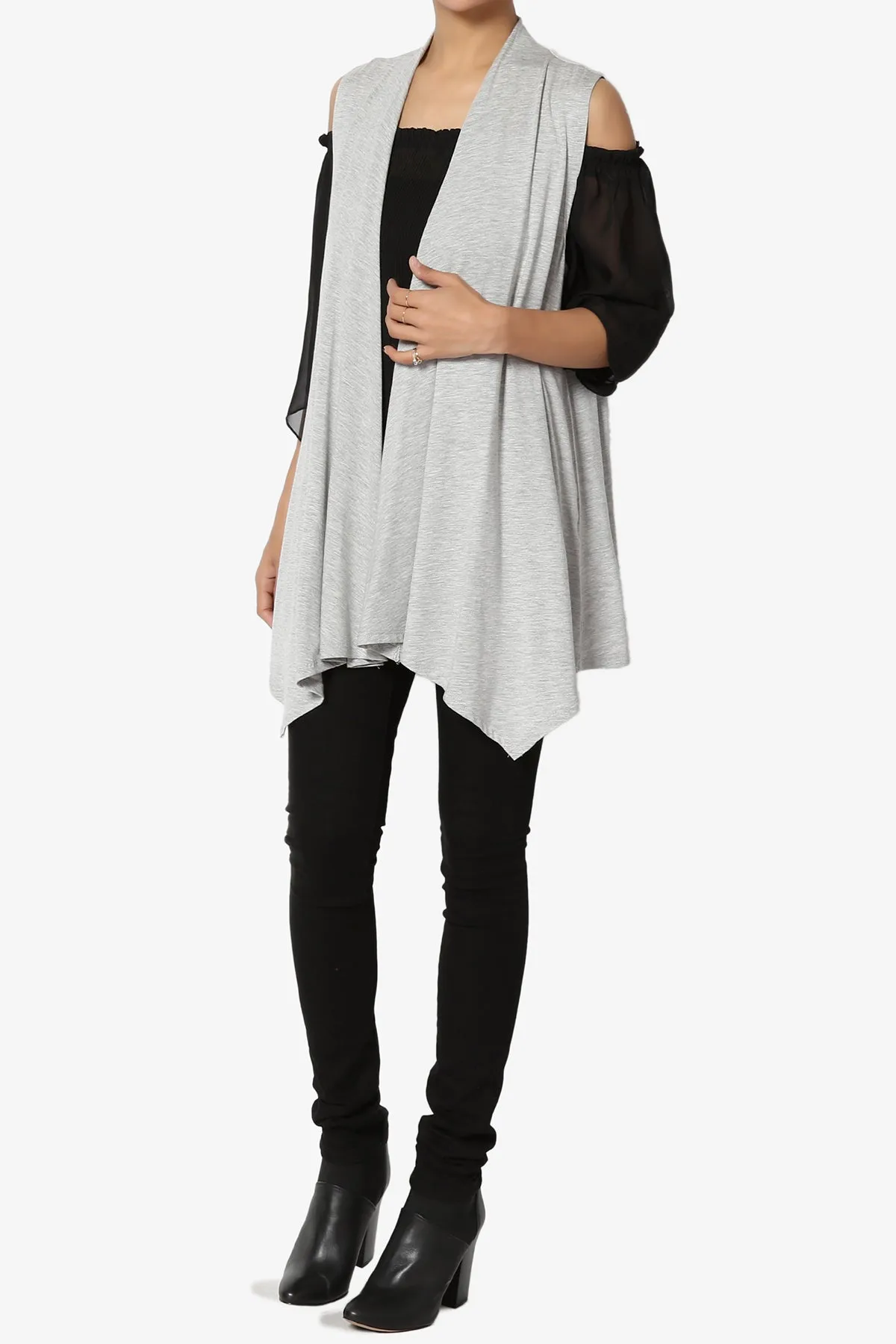 Danna Draped Jersey Vest PLUS