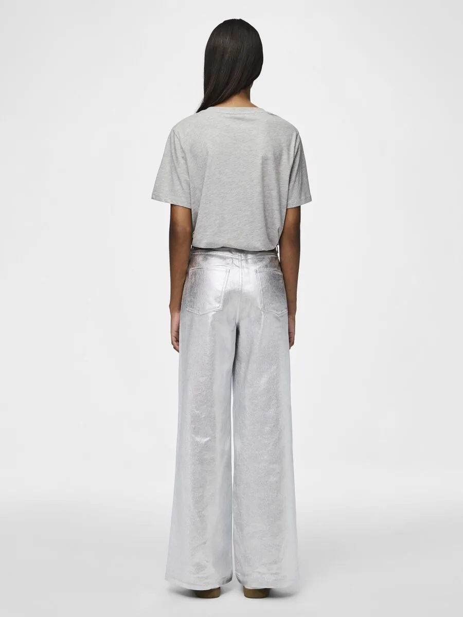 Dessa Wide Leg Trousers (Silver)