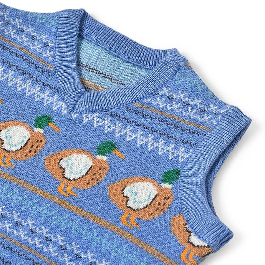 Farm Friends Blue Knitted Sweater