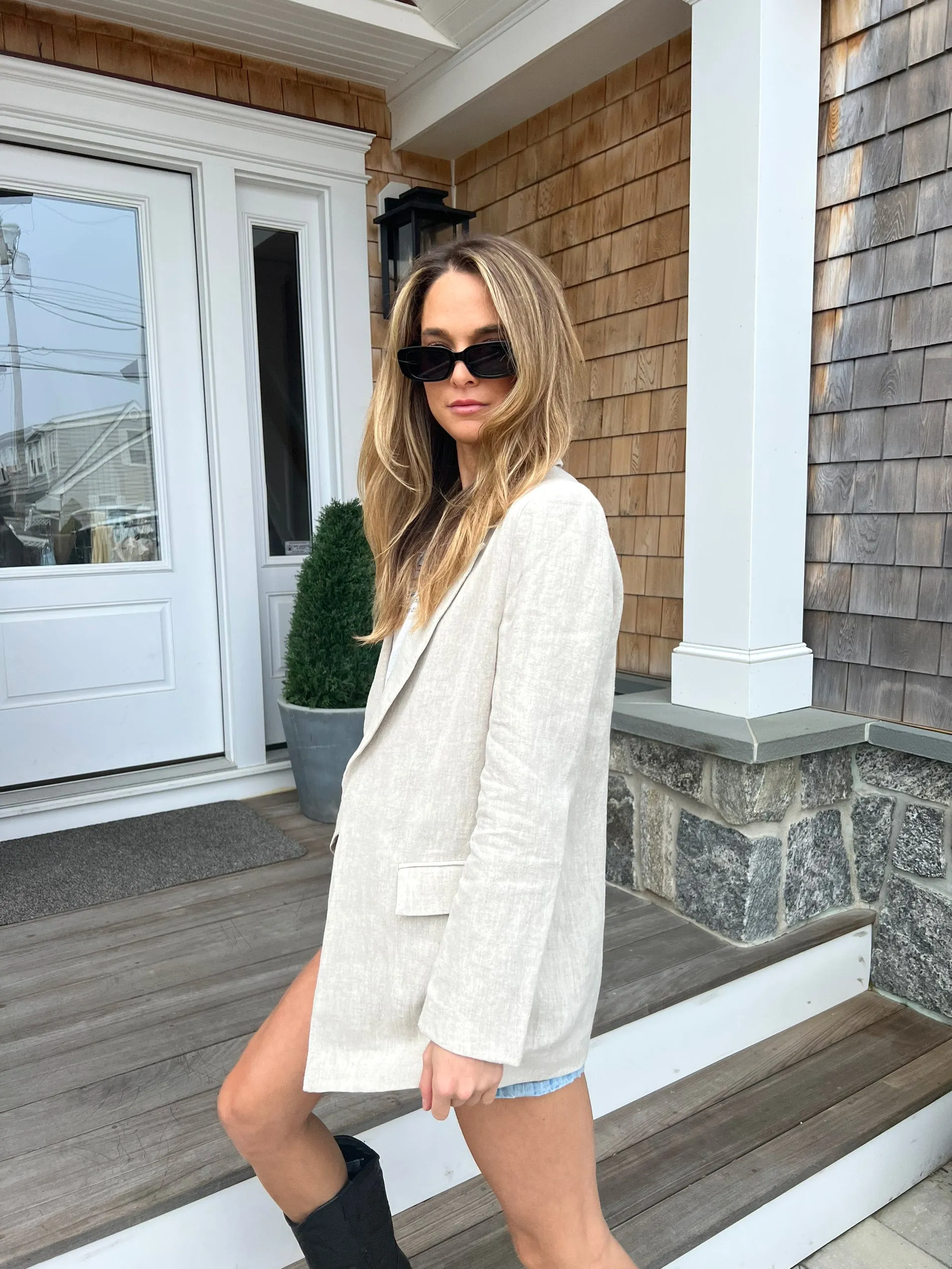 flax linen blazer