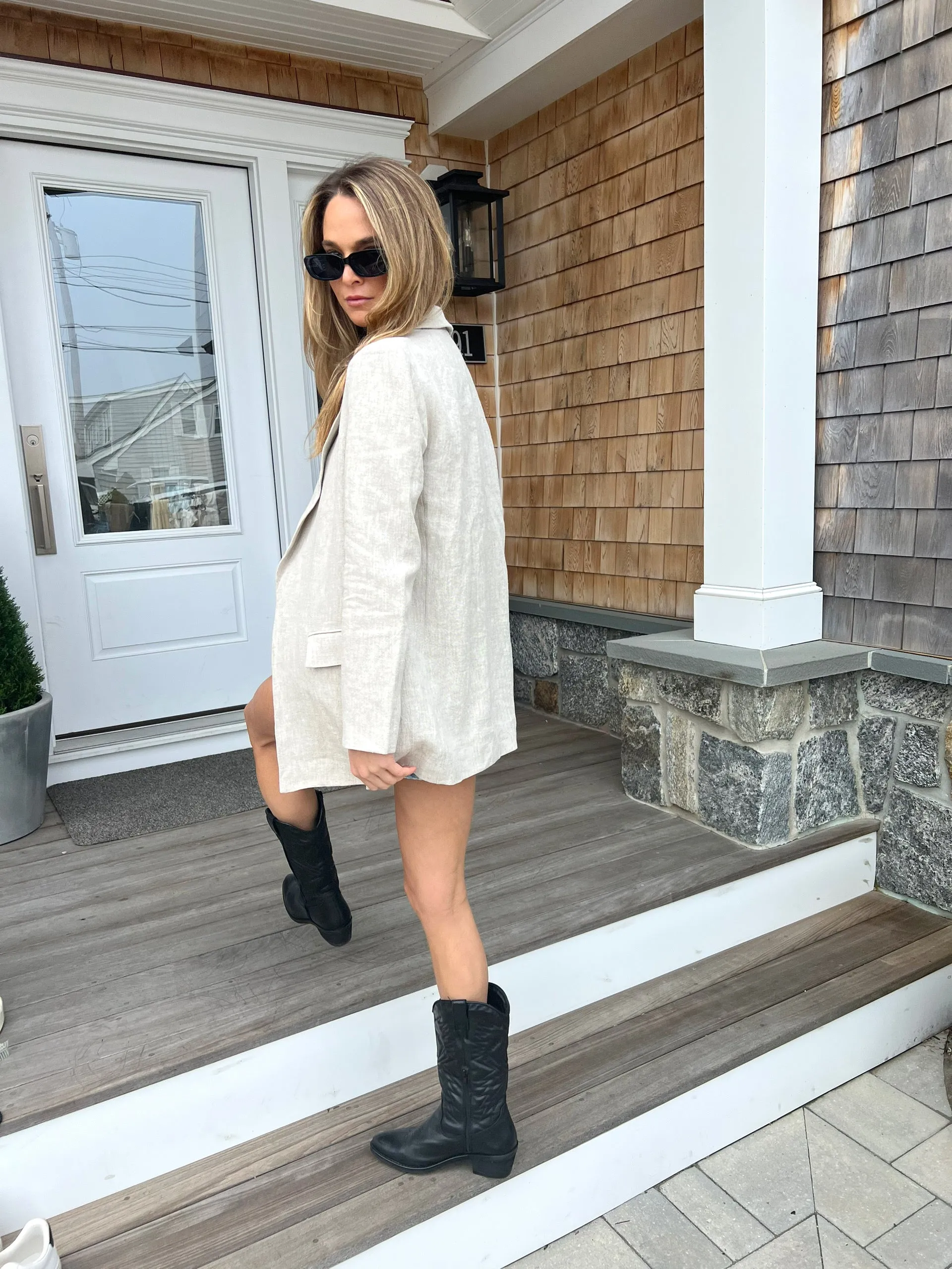 flax linen blazer