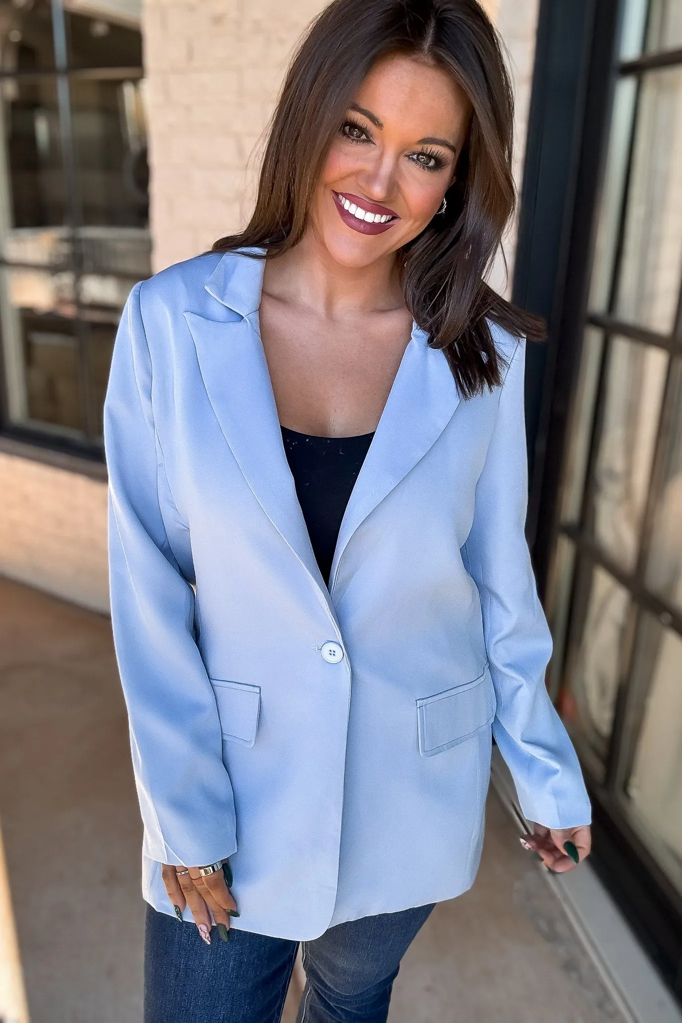 Focused on Priorities Light Blue Blazer