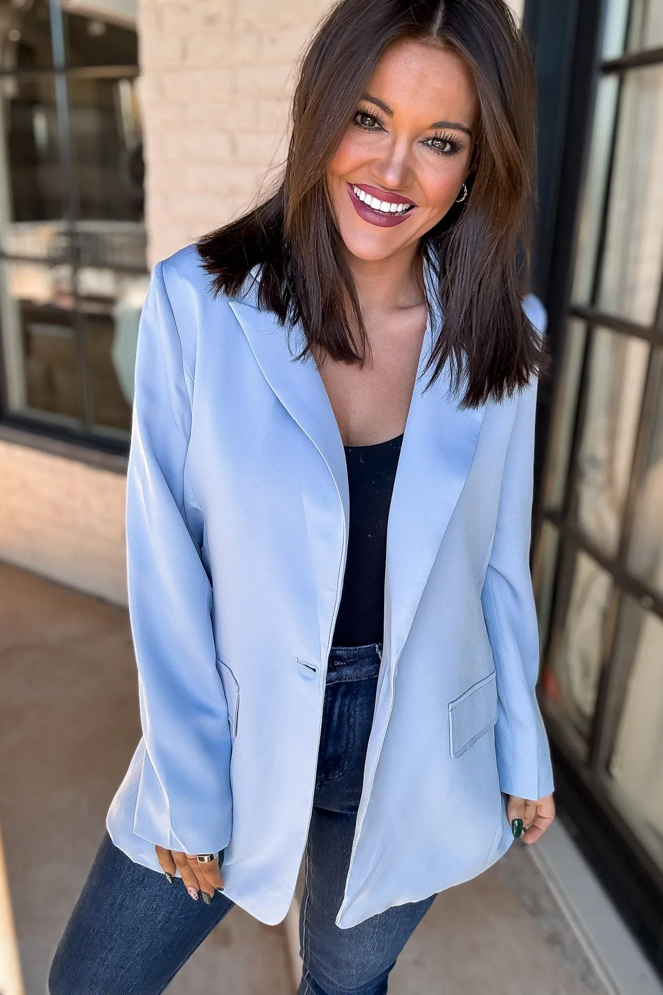 Focused on Priorities Light Blue Blazer