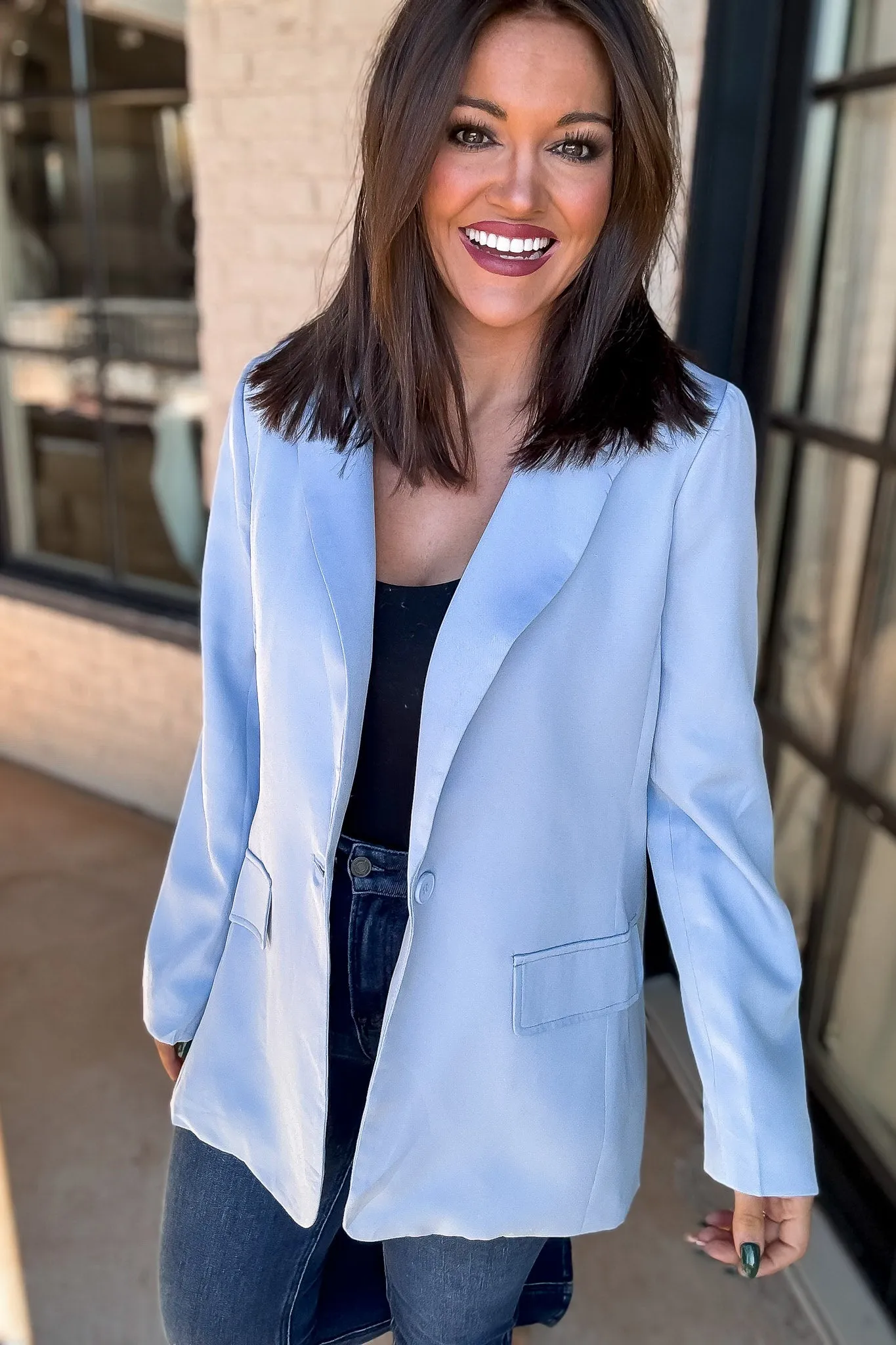 Focused on Priorities Light Blue Blazer