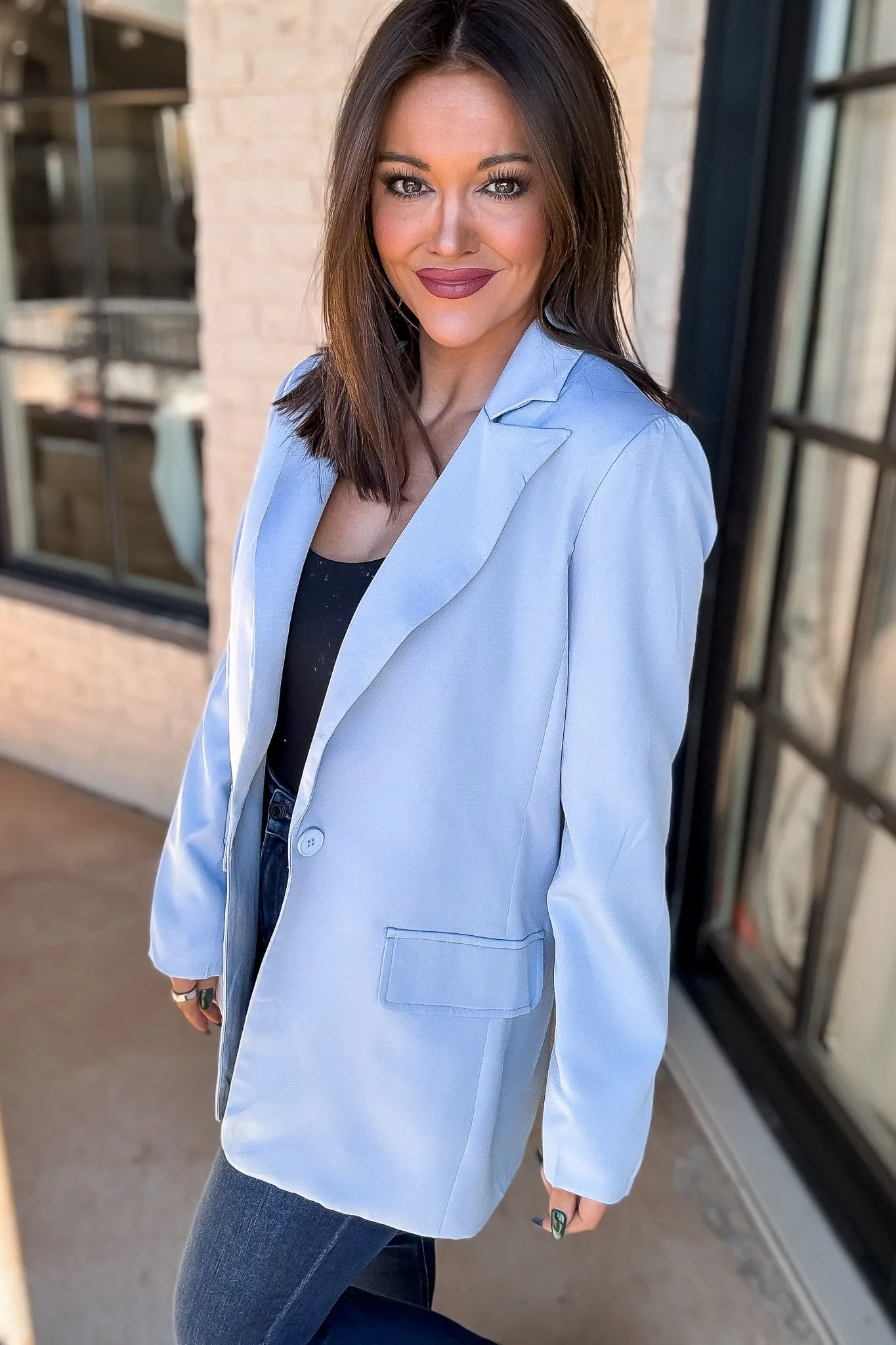 Focused on Priorities Light Blue Blazer