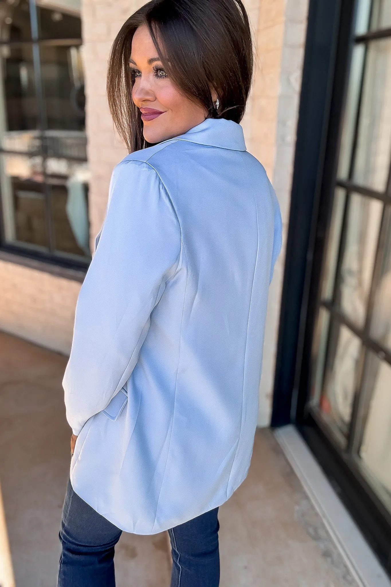 Focused on Priorities Light Blue Blazer