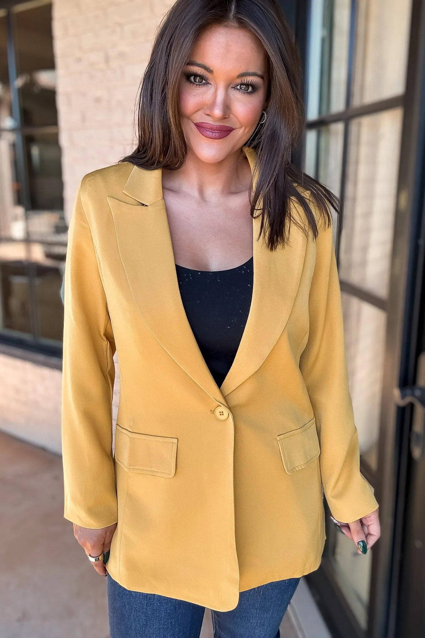Focused on Priorities Mustard Blazer