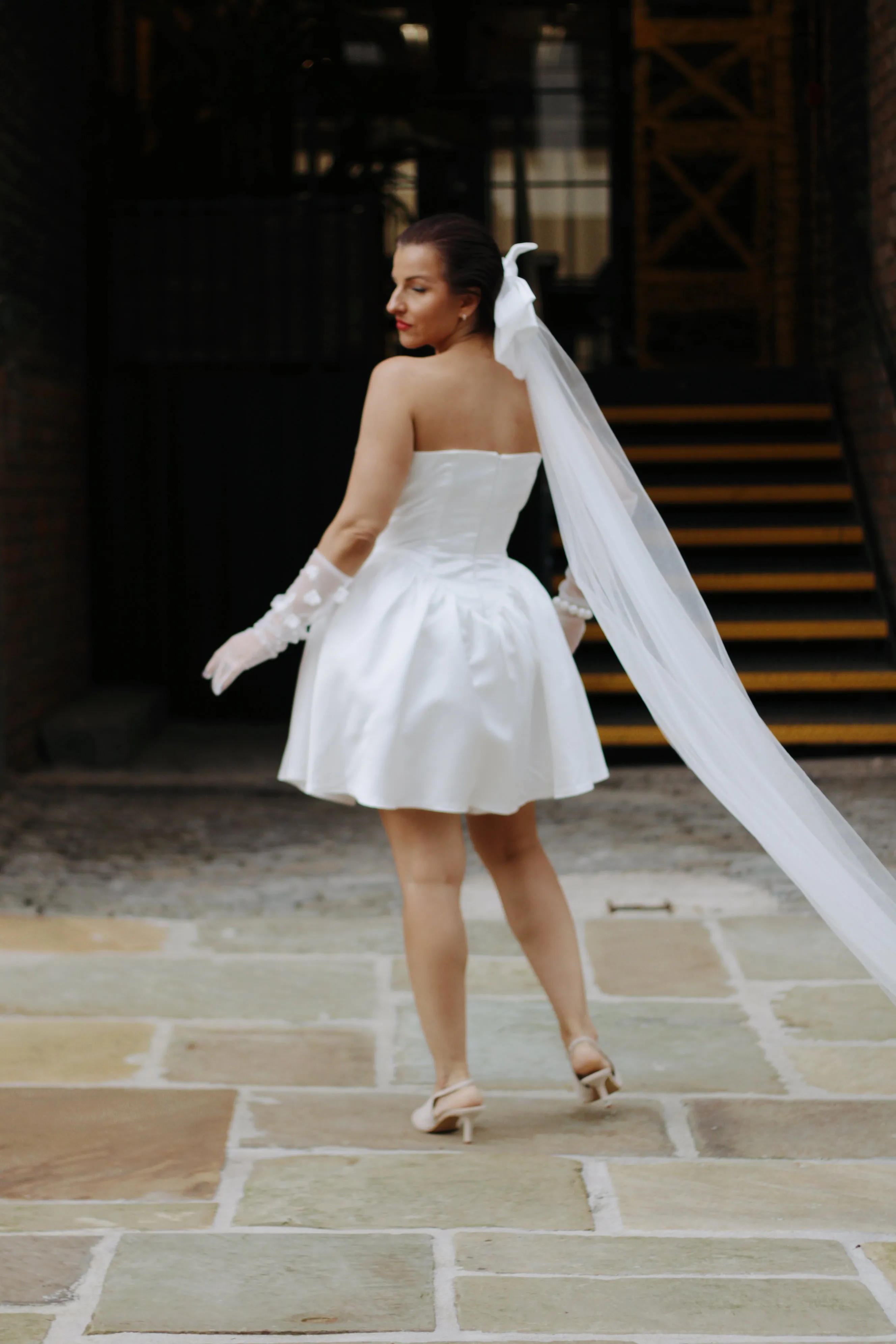 Lola Mini Satin Wedding Dress