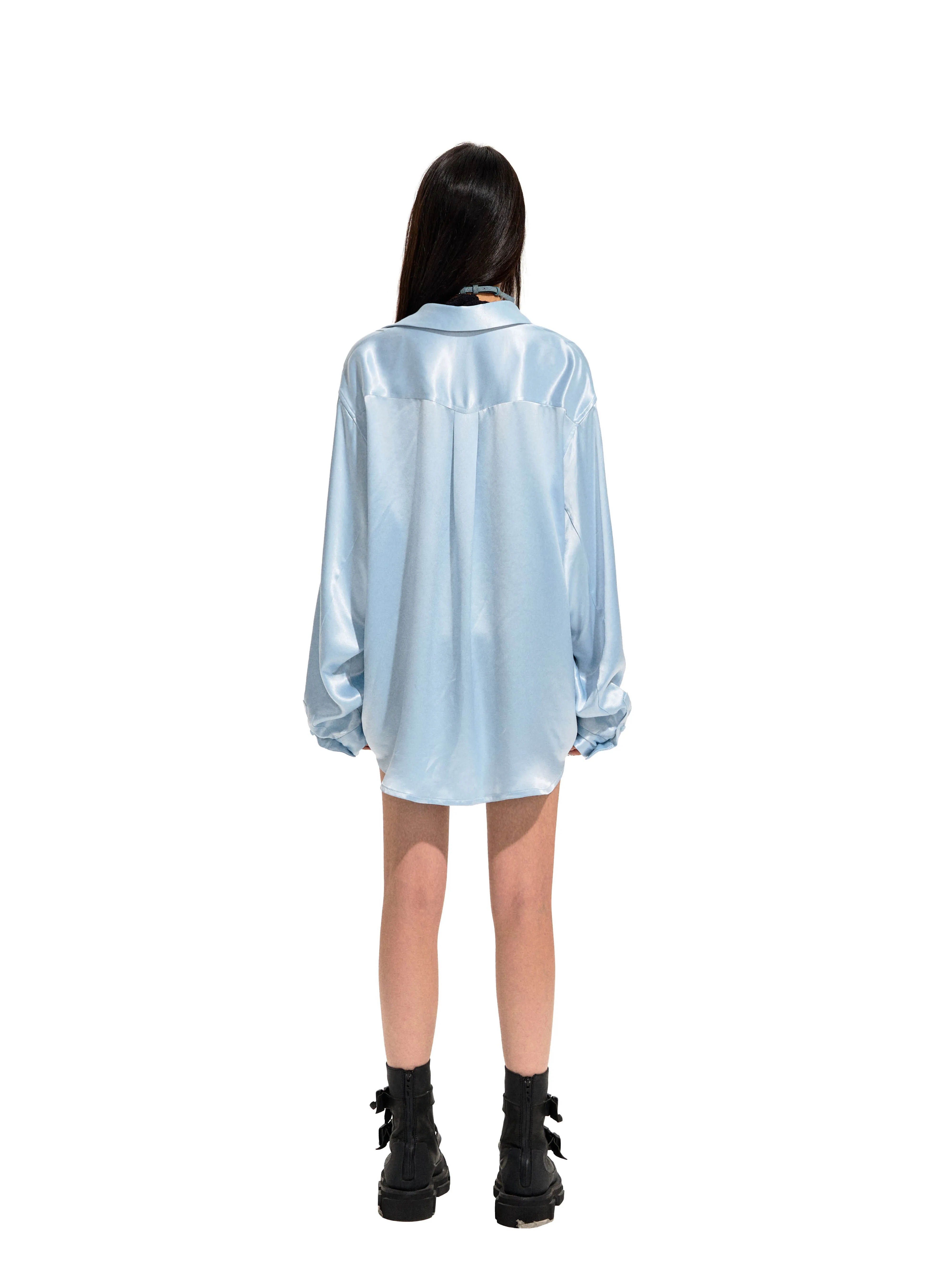 Loose Acetate Satin Shirt