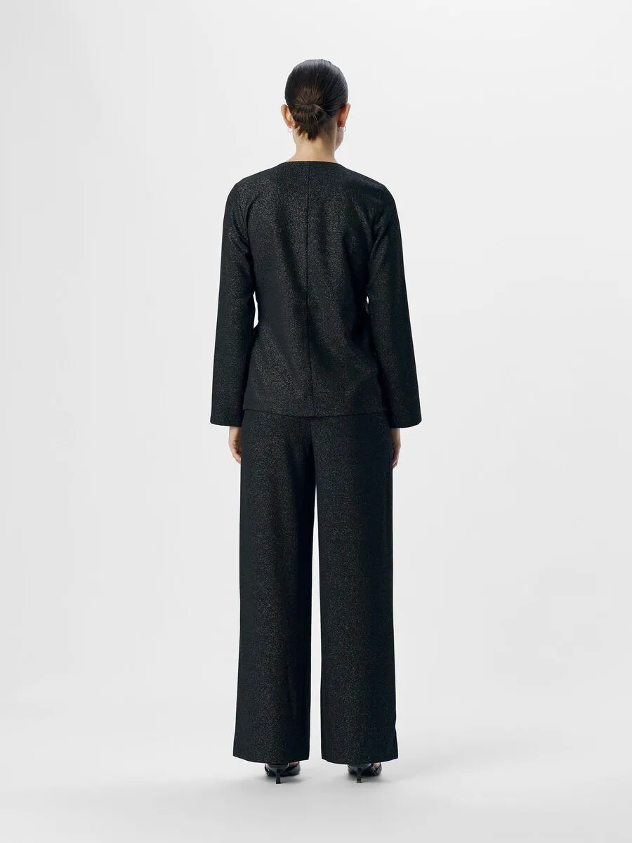 Lyn Wide Leg Pants (Black/Glitter)