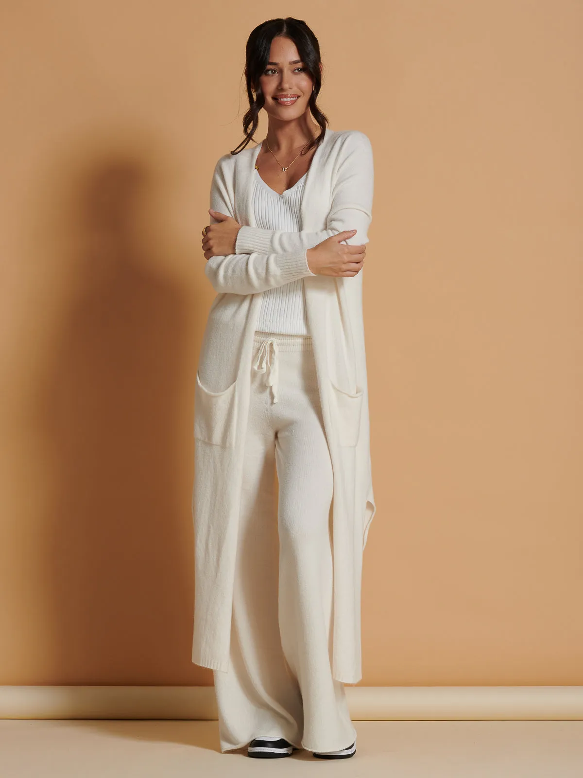 Made In Italy Soft Knit Longline Maxi Cardigan, Calce