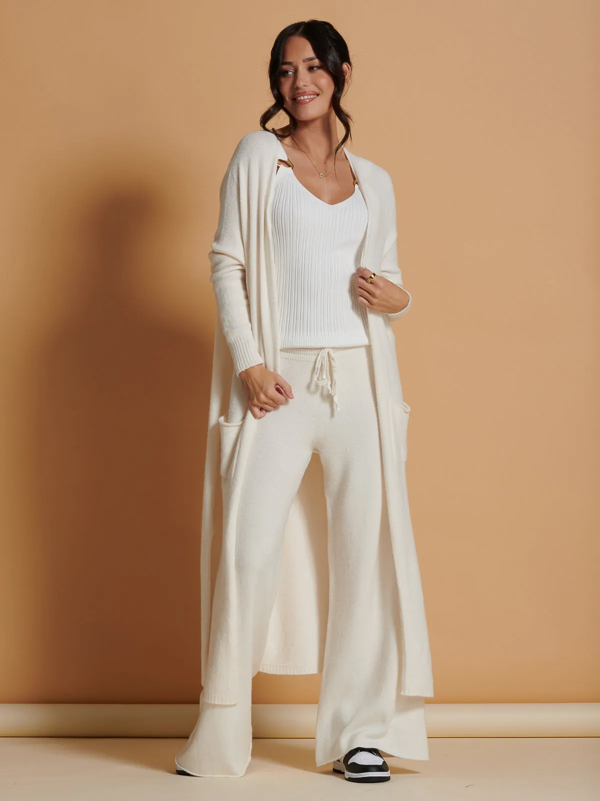 Made In Italy Soft Knit Longline Maxi Cardigan, Calce