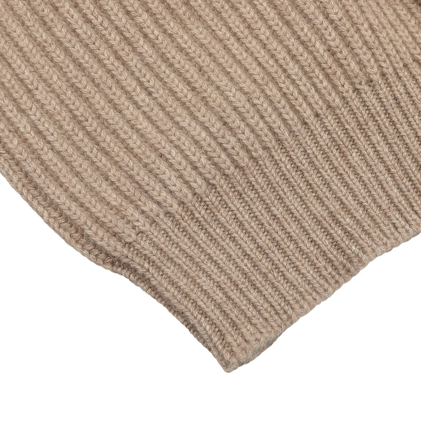 Natural Beige Cashmere Shawl Collar Cardigan