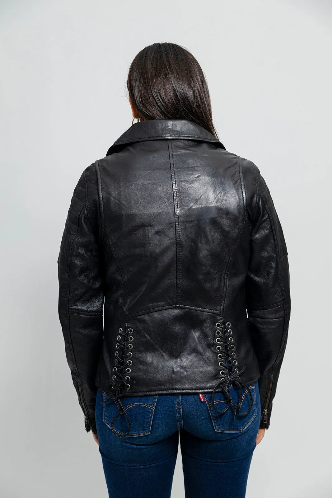 Princess Women's Moto Leather Jacket Black (POS)