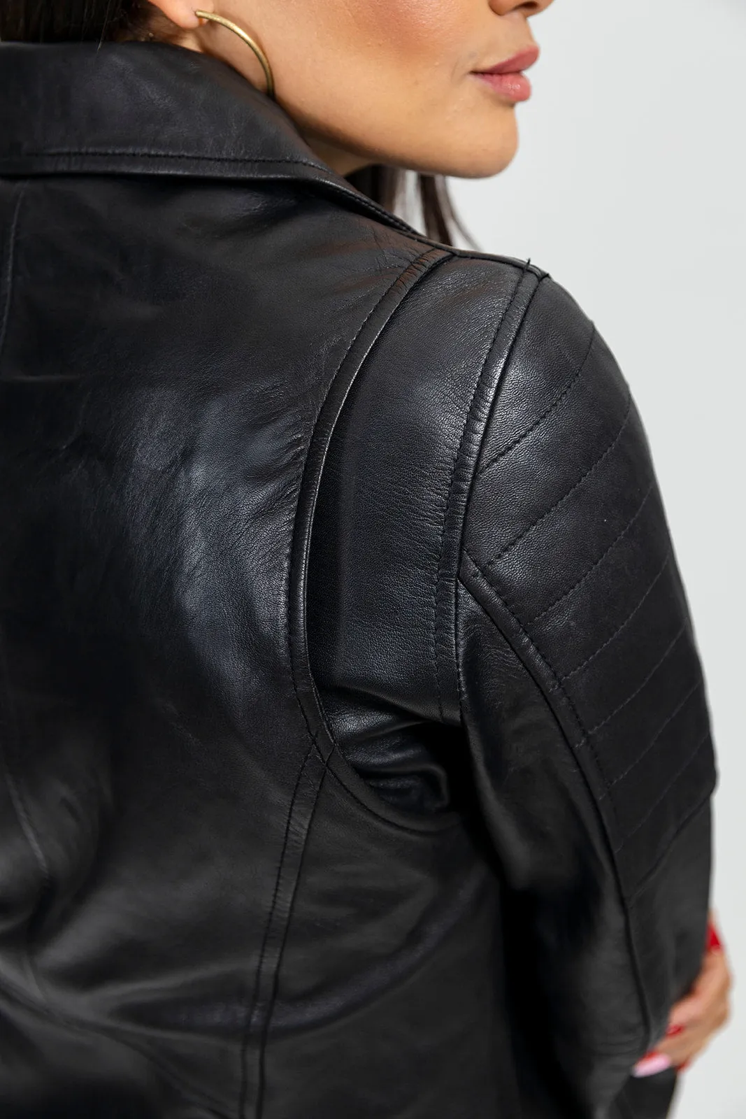 Princess Women's Moto Leather Jacket Black (POS)