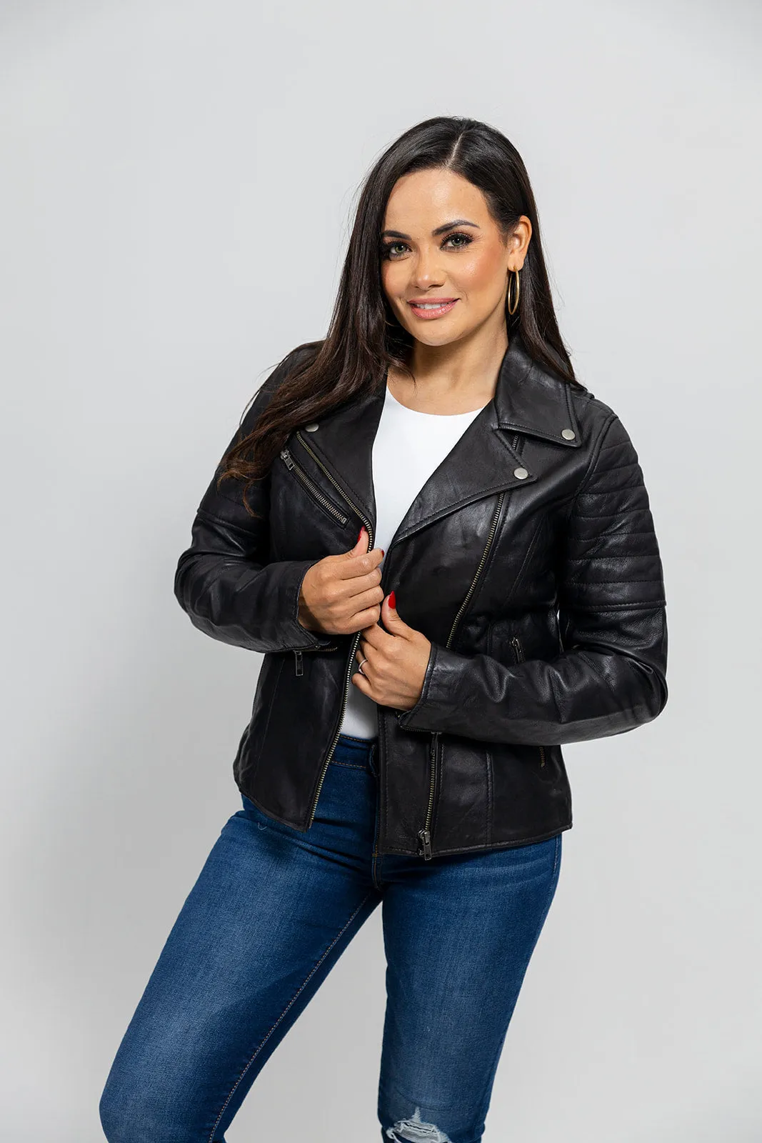 Princess Women's Moto Leather Jacket Black (POS)