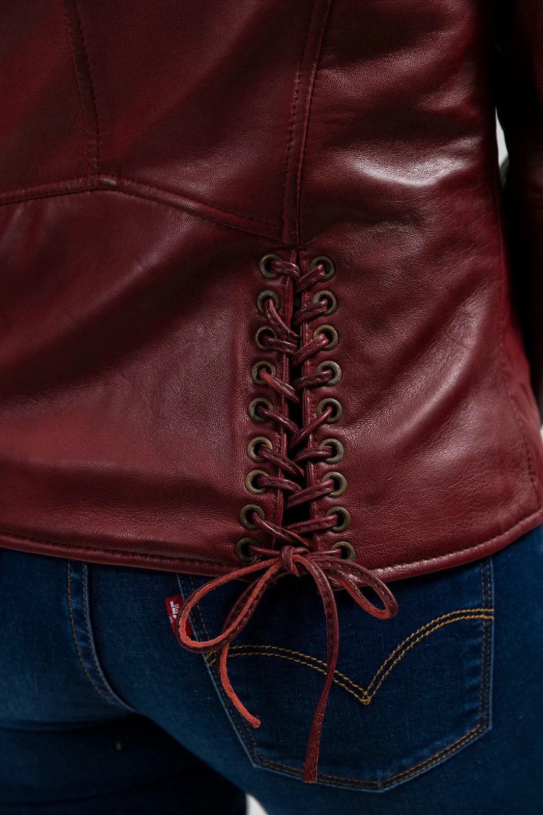 Princess Women's Moto Leather Jacket Oxblood (POS)