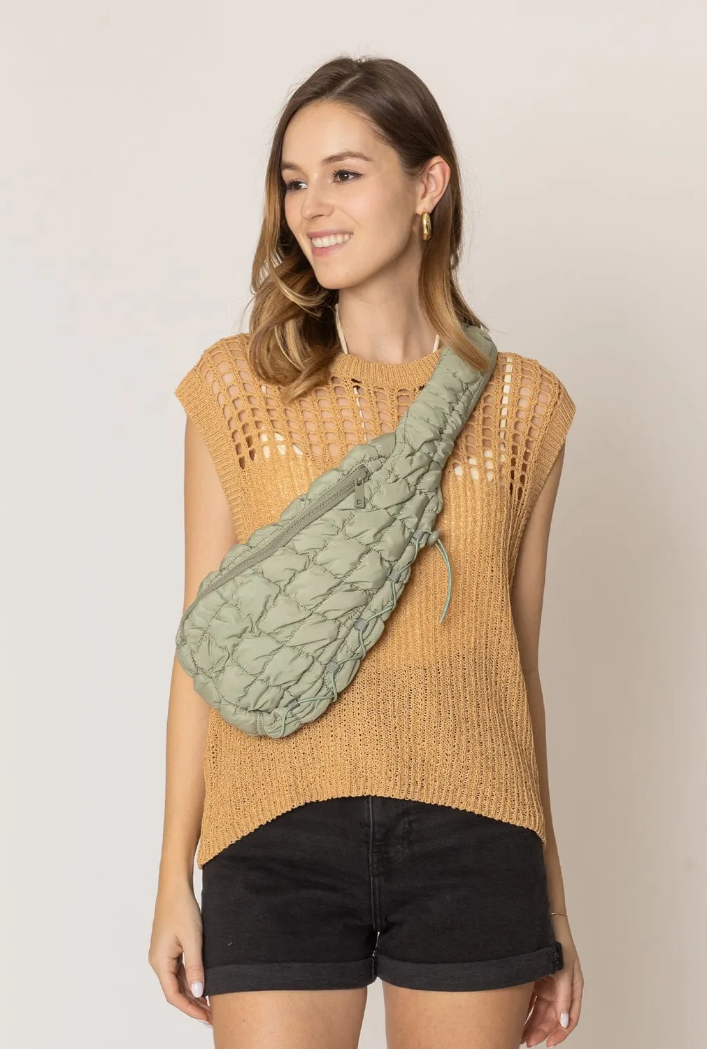 QBS410088 Brielle Quilted Puffer Sling Bag