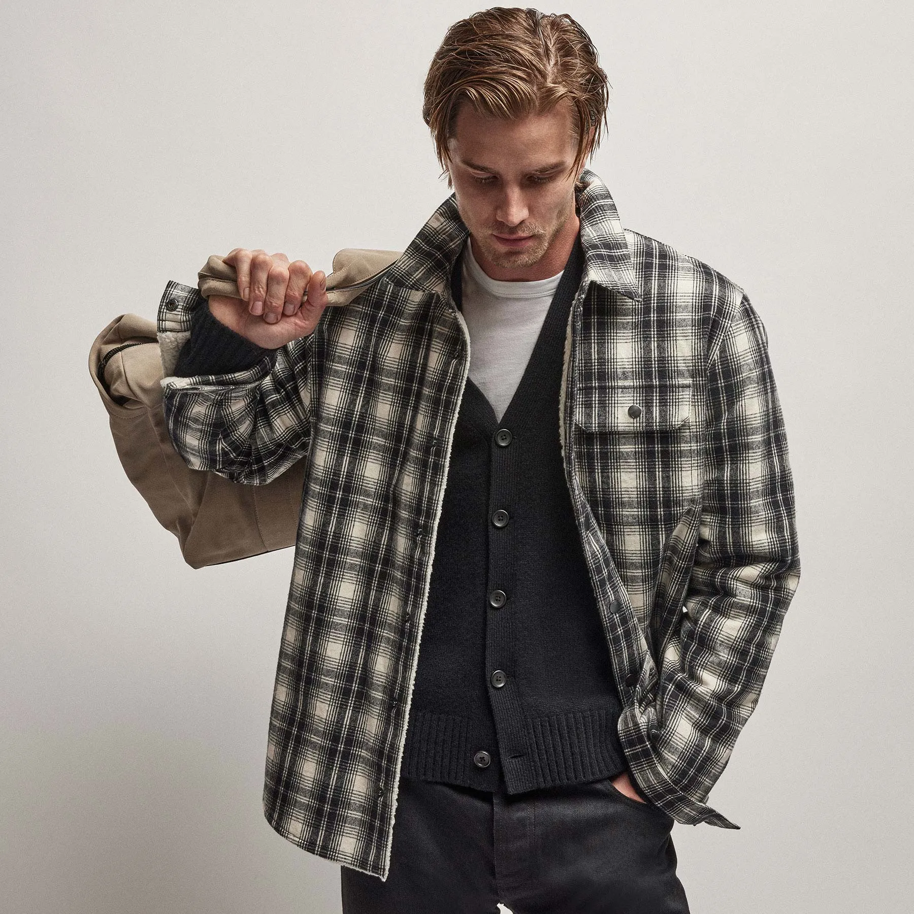 Recycled Cashmere Cardigan - Black