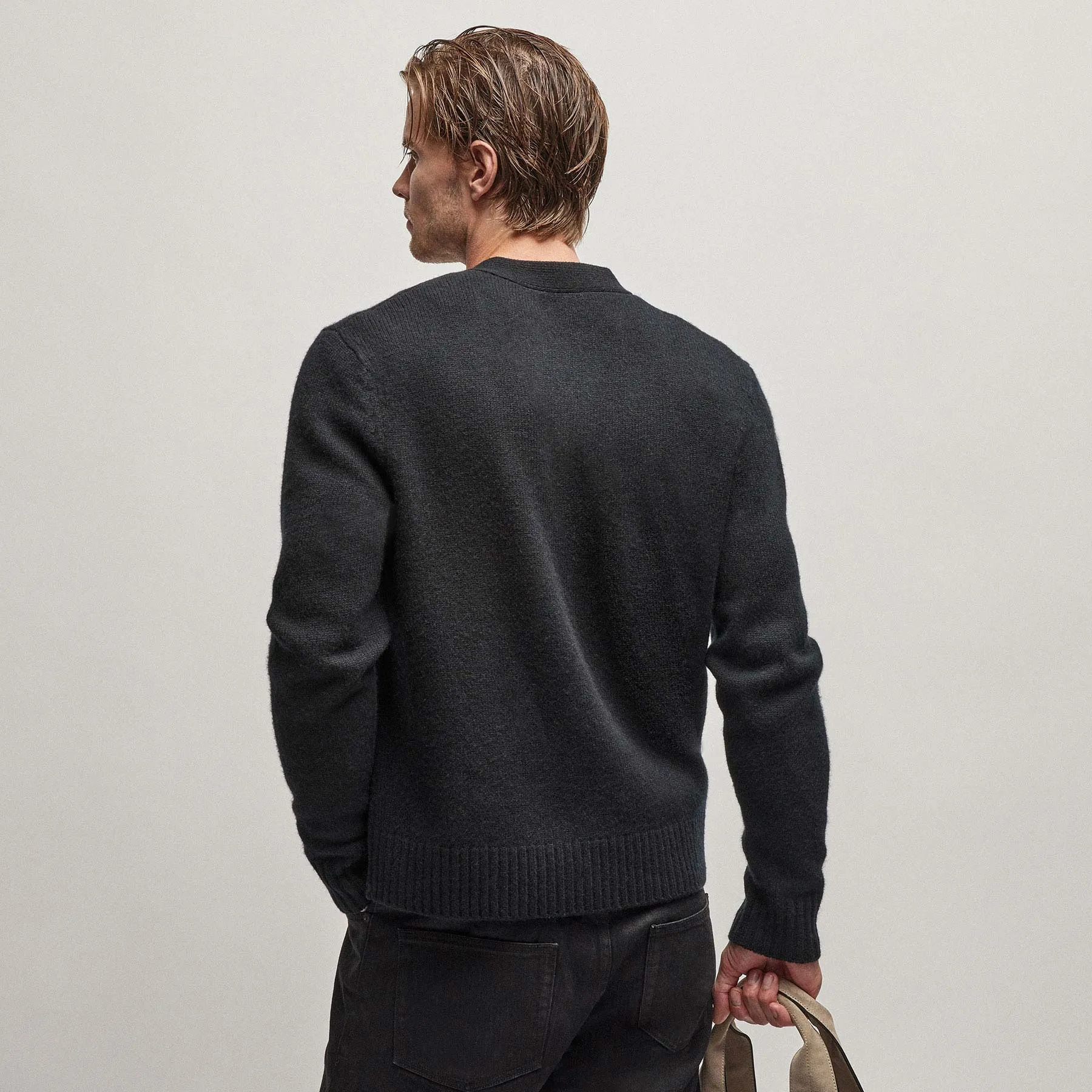 Recycled Cashmere Cardigan - Black