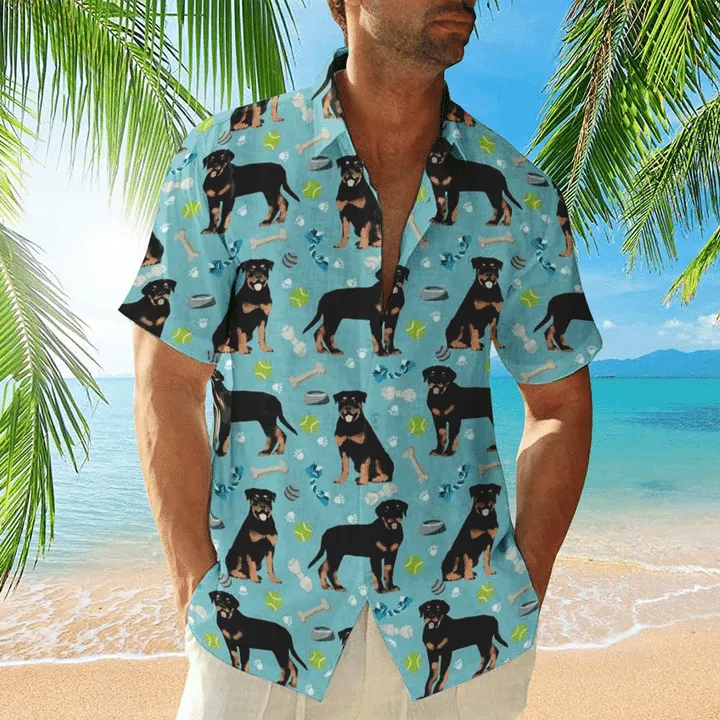 Rottweiler Is My Favorite Breed Hawaiian Shirt, Dog Short Sleeve Hawaiian Aloha Shirt