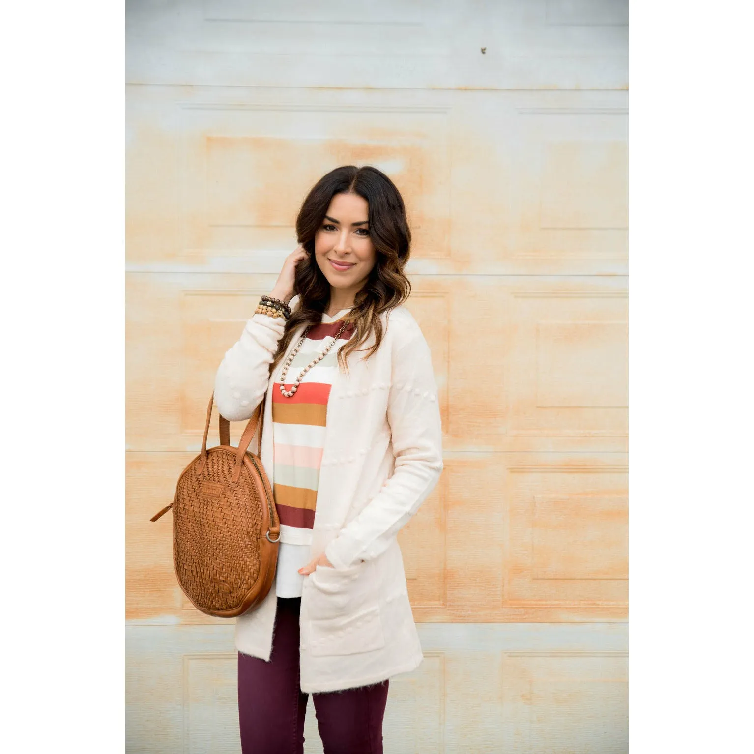 Solid Dot Accent Cardigan