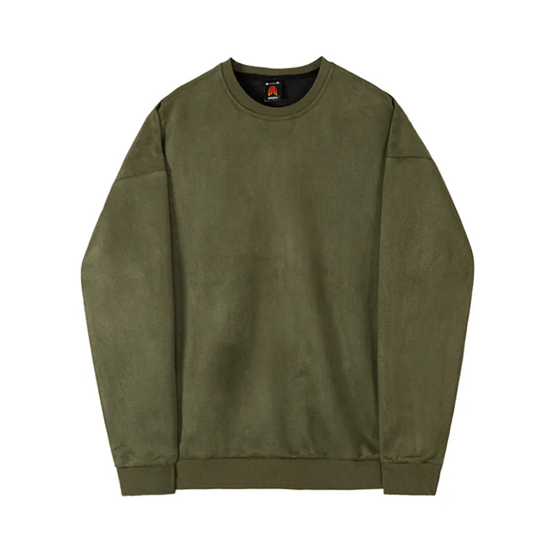Toleet guy outfits Suede Sweater Men's Pullover round Neck Loose Winter Thickened Korean Style Trendy Long Sleeve Bottoming Shirt