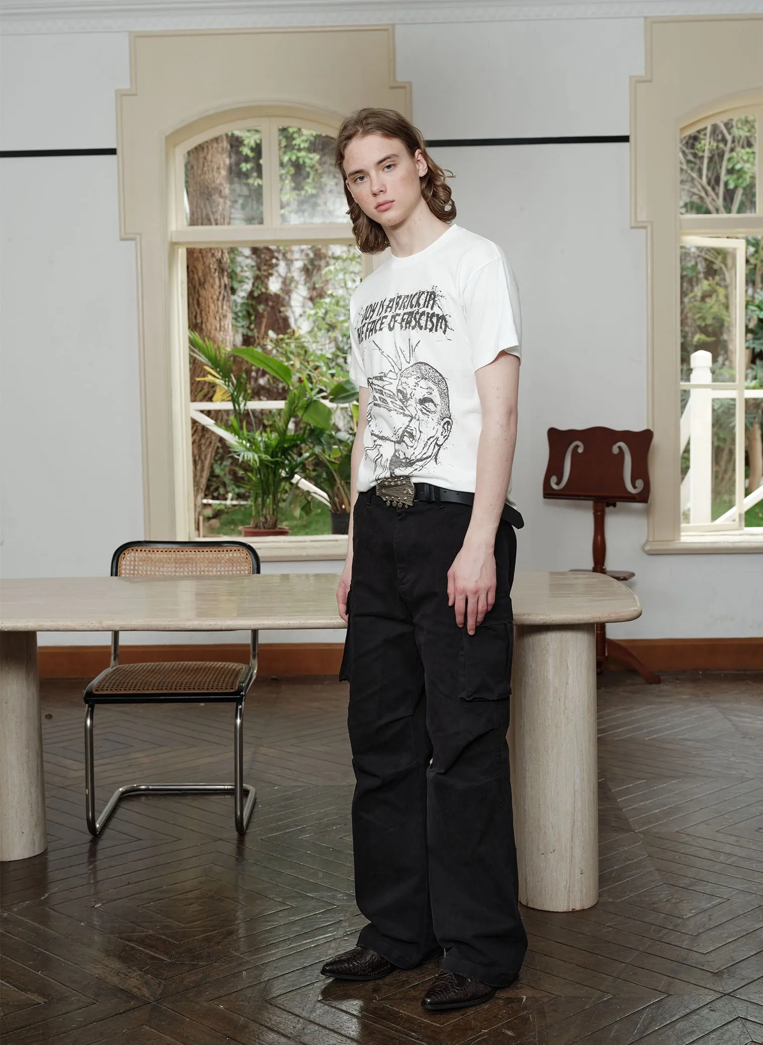 Washed Damaged Casual Pants