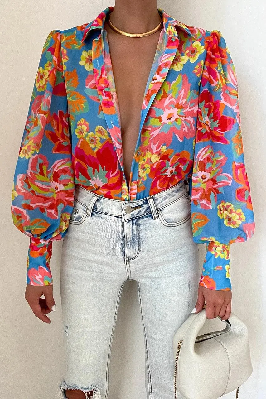 Women's Casual Bottoming Top Long-sleeved Printed Shirt